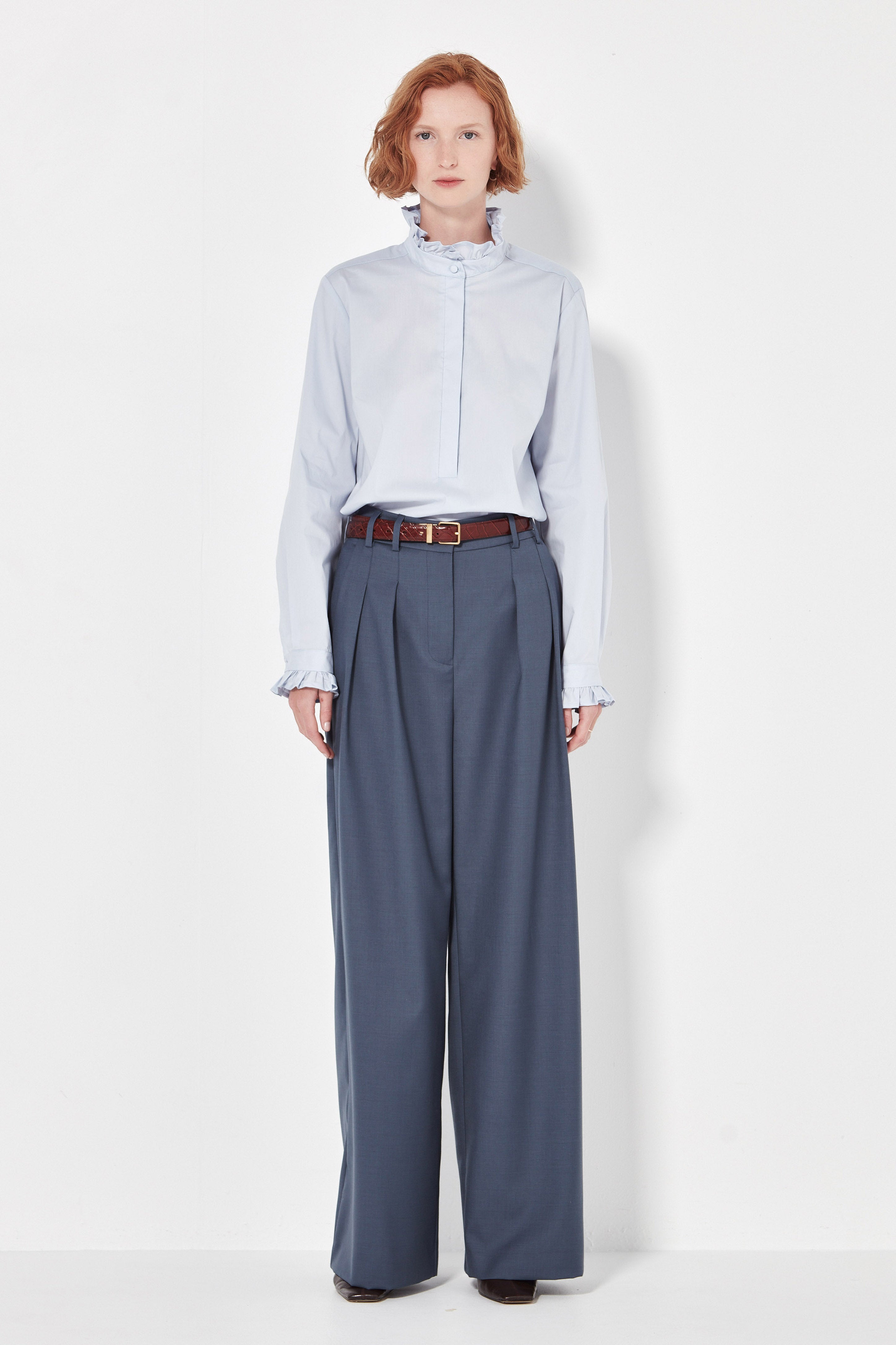 The Byron Blouse in Powder Blue
