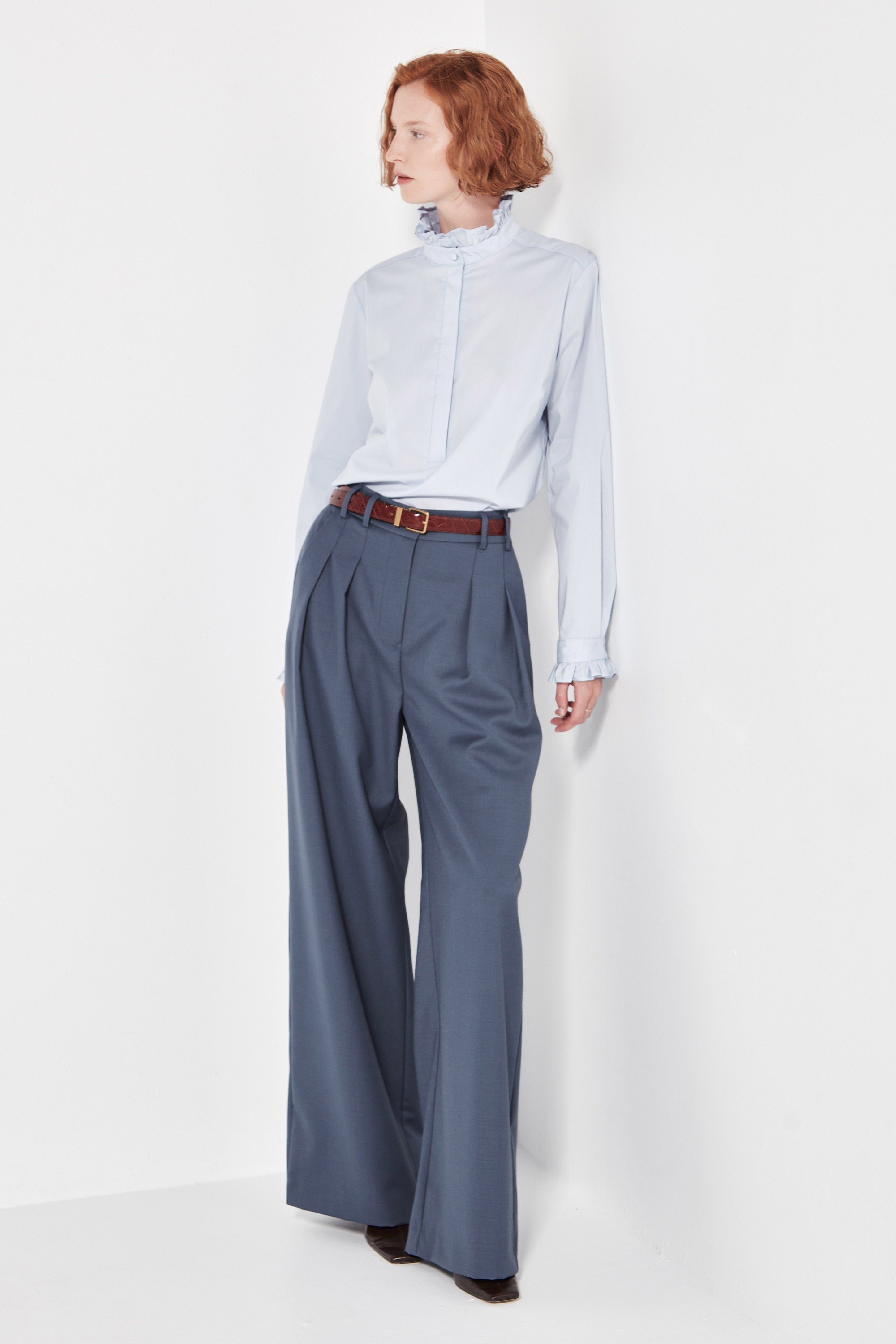 The Byron Blouse in Powder Blue