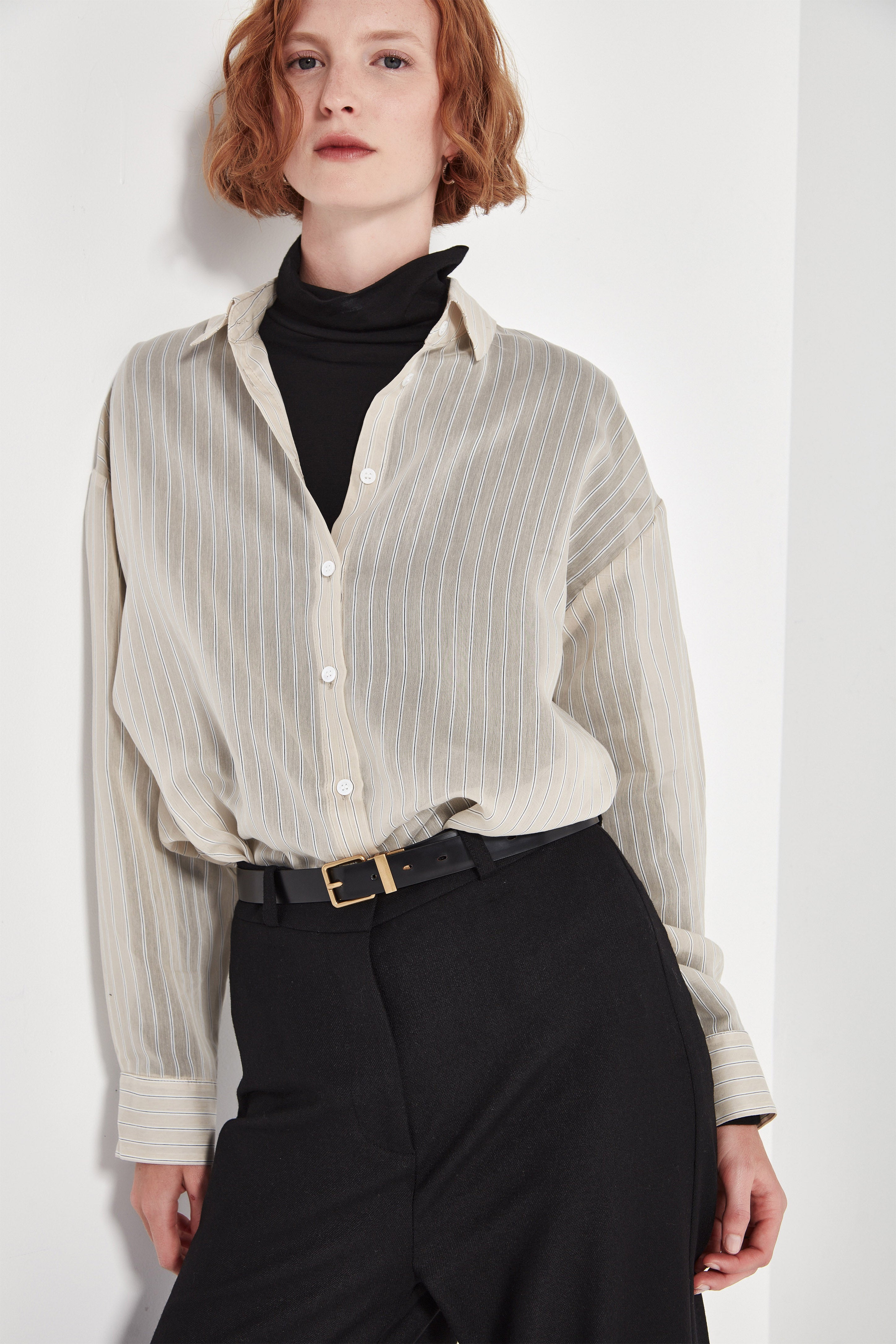 The Baildon Shirt in Organza Stripe
