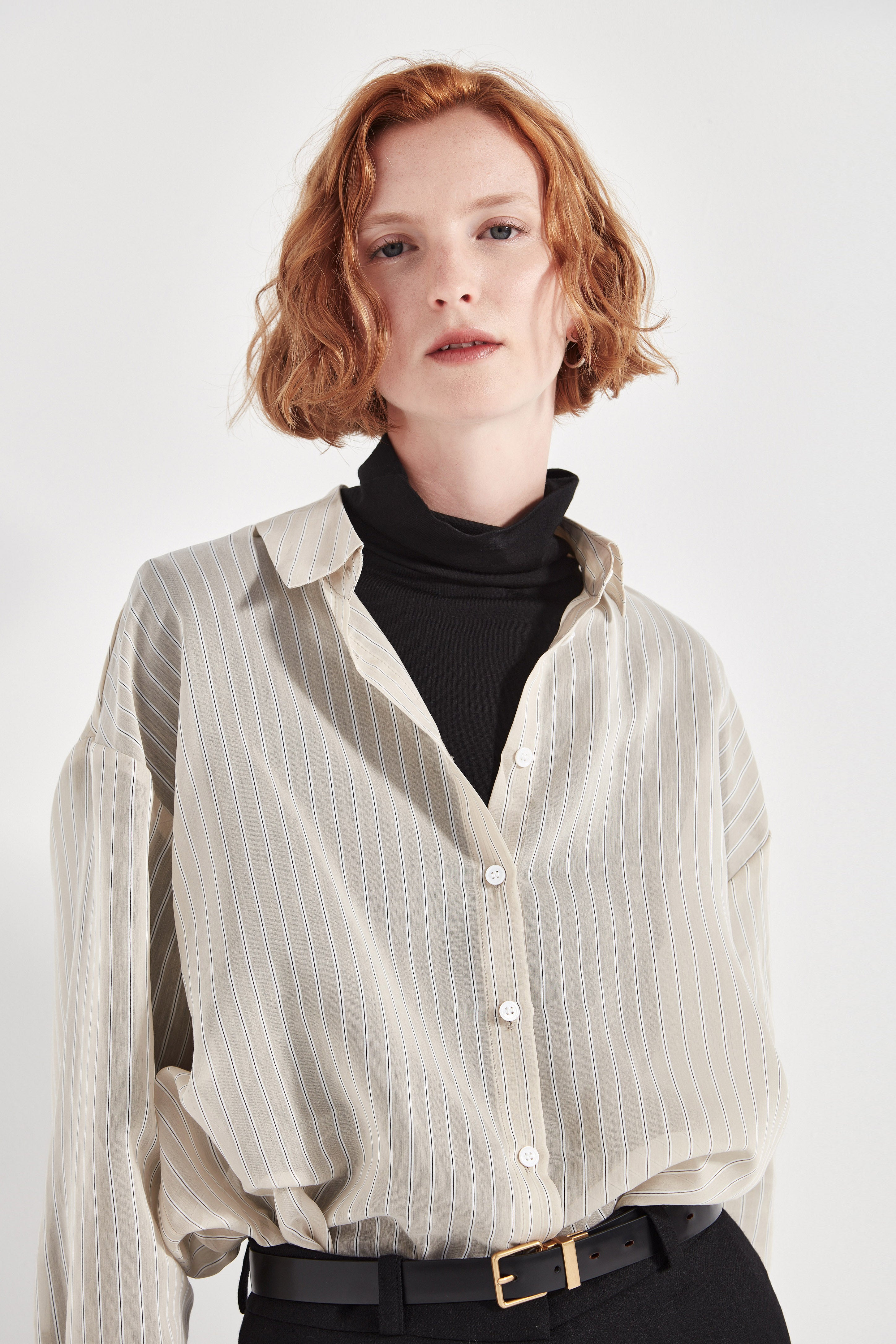 The Baildon Shirt in Organza Stripe