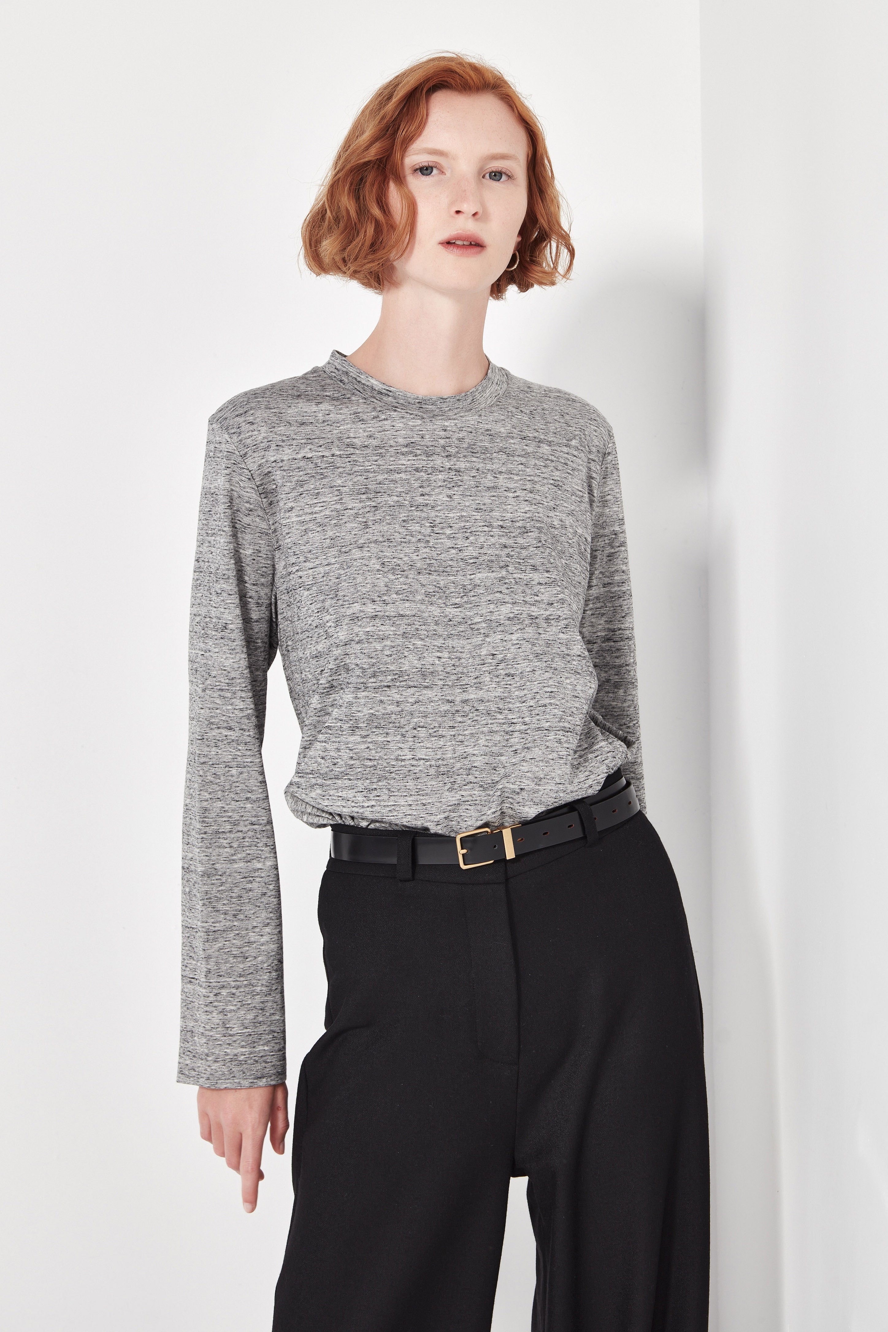 The Matin Top in Charcoal Melange