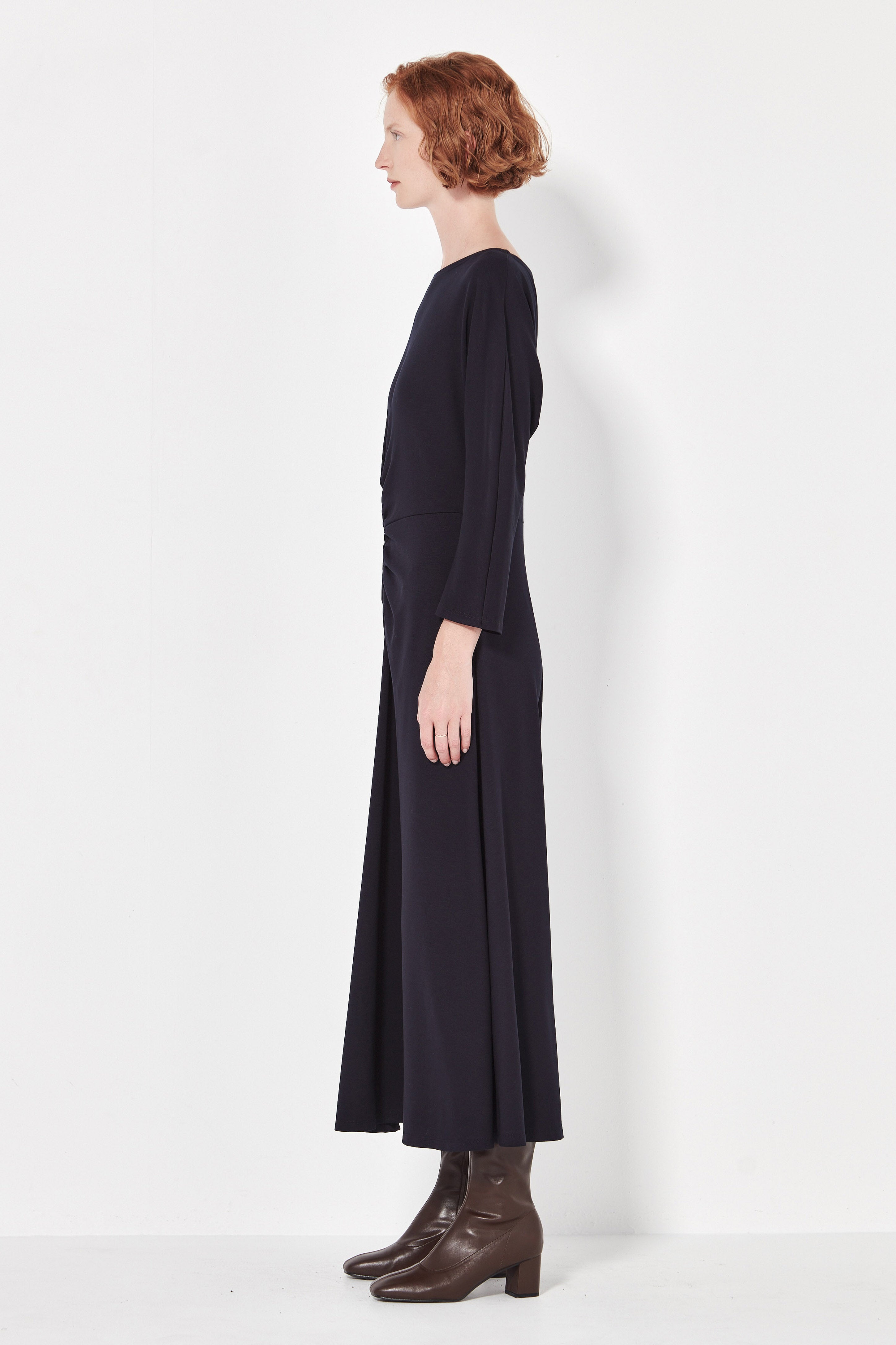 The Long Sleeve Capri Dress in French Navy