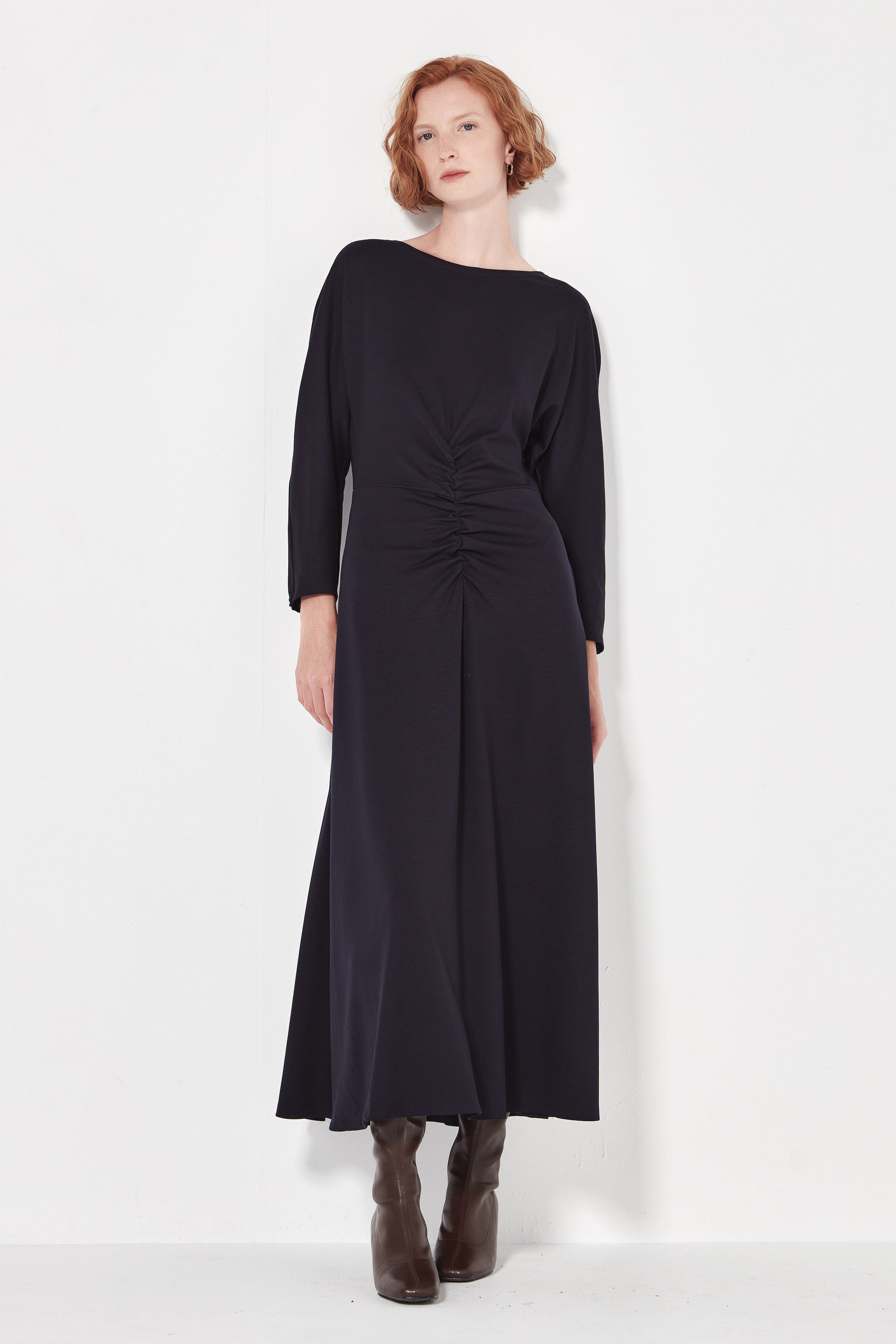 The Long Sleeve Capri Dress in French Navy