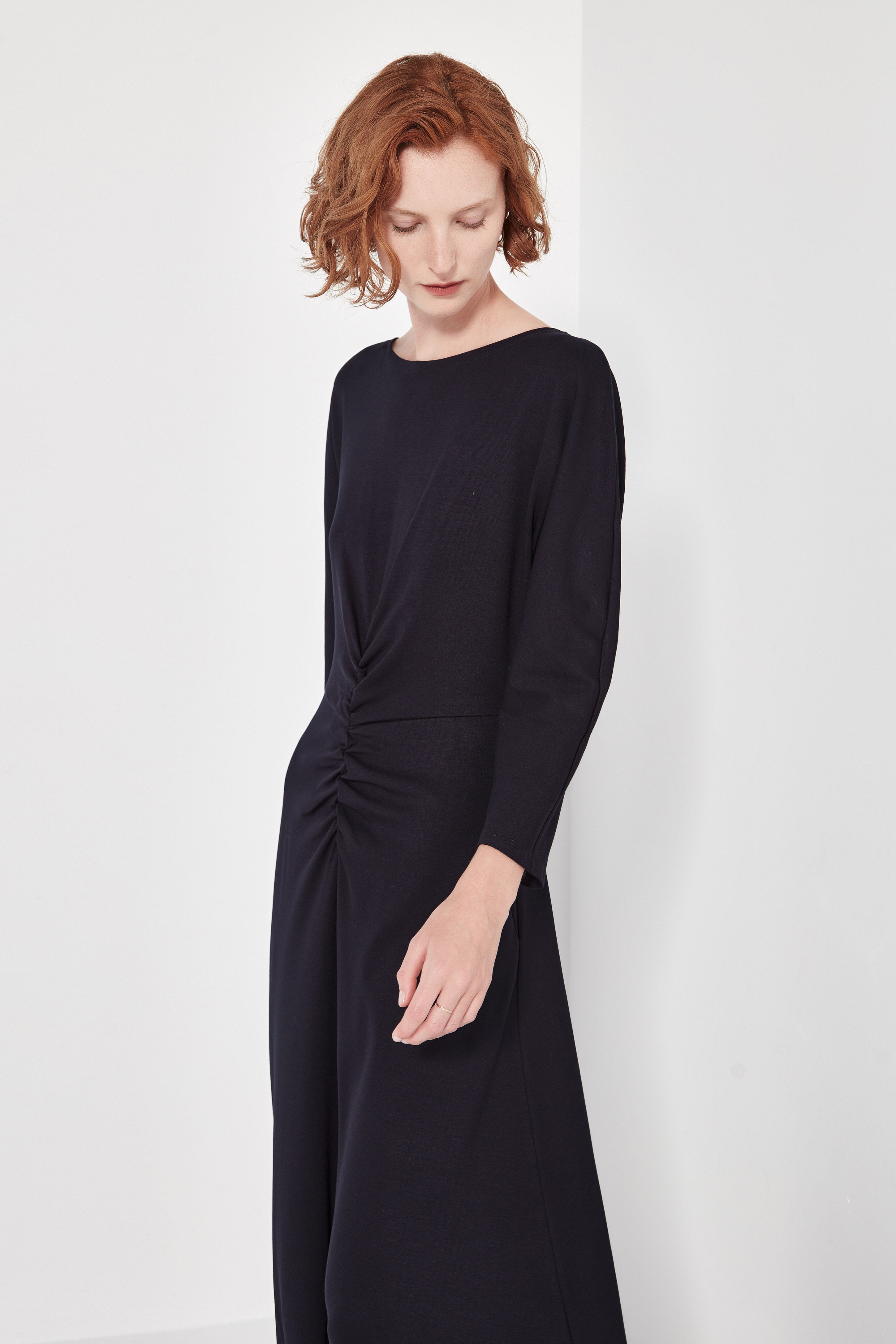 The Long Sleeve Capri Dress in French Navy