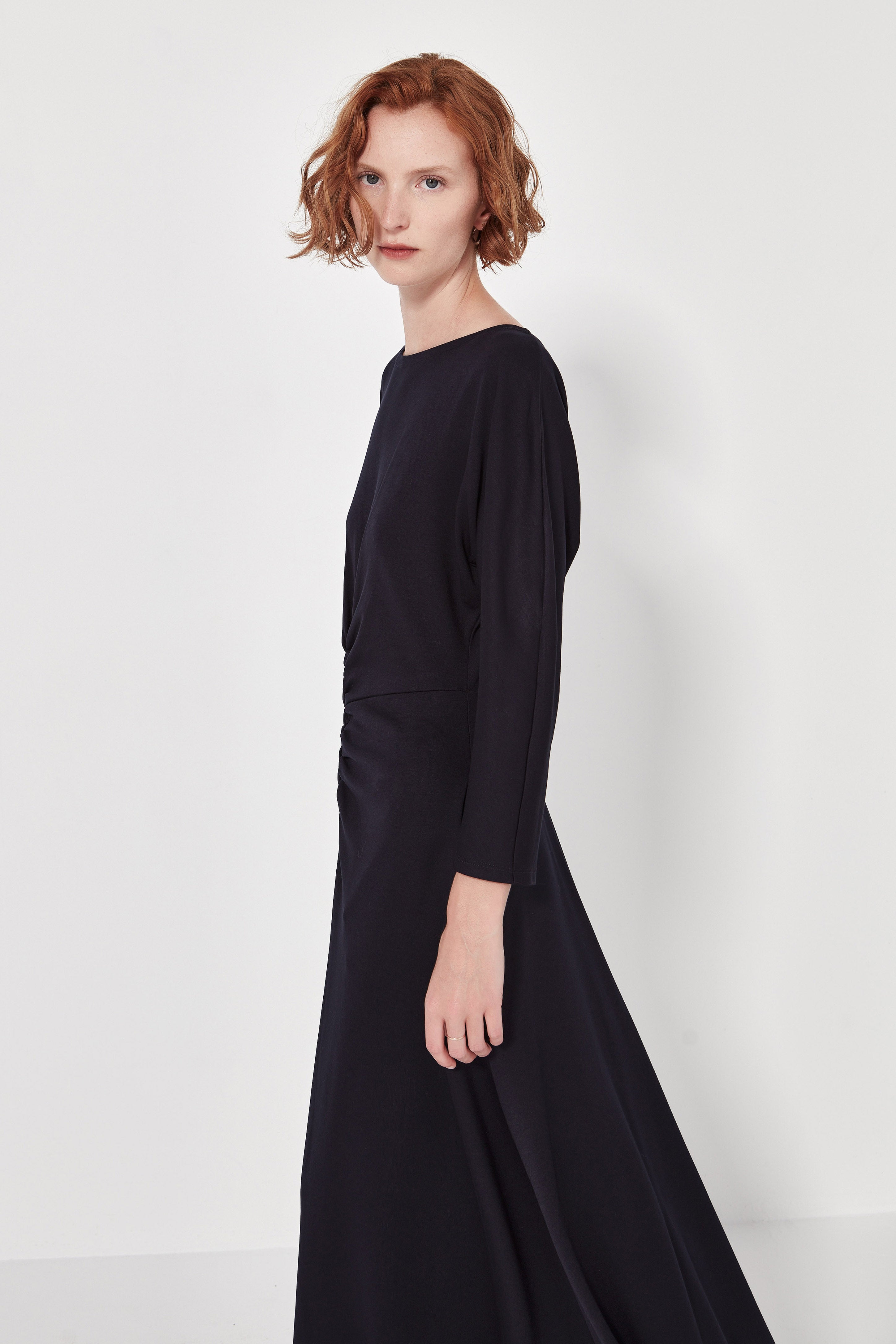 The Long Sleeve Capri Dress in French Navy
