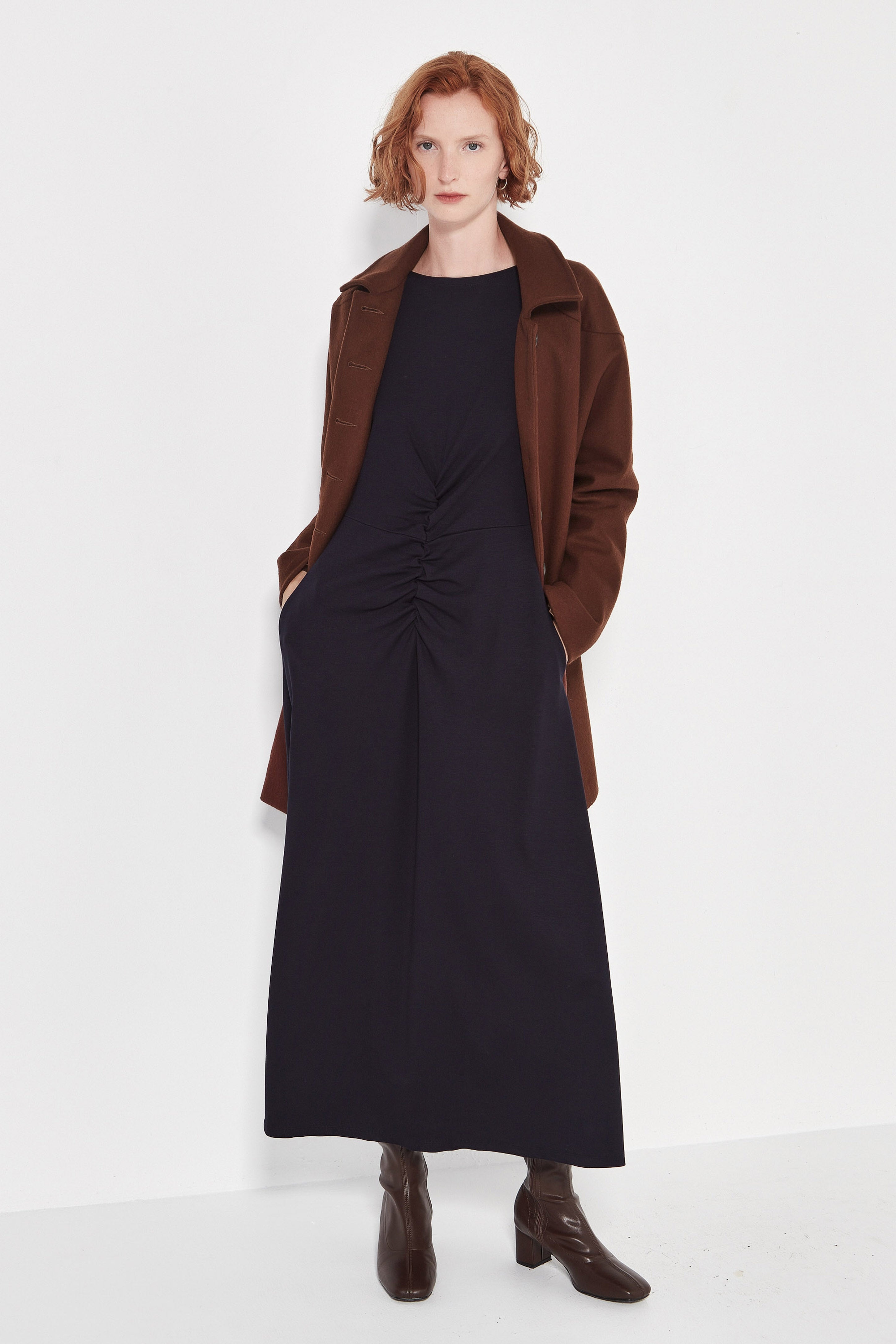 The Long Sleeve Capri Dress in French Navy