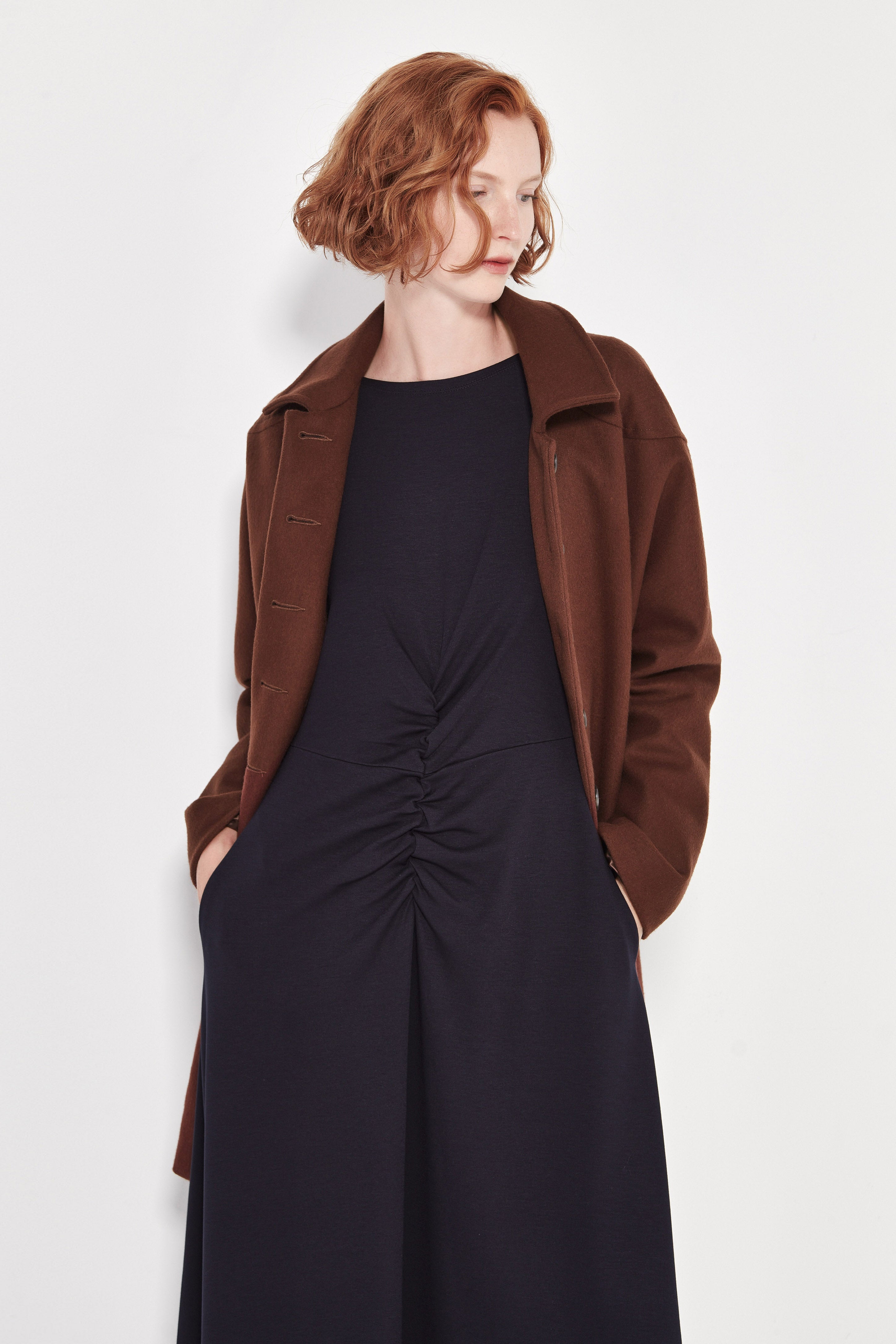 The Long Sleeve Capri Dress in French Navy