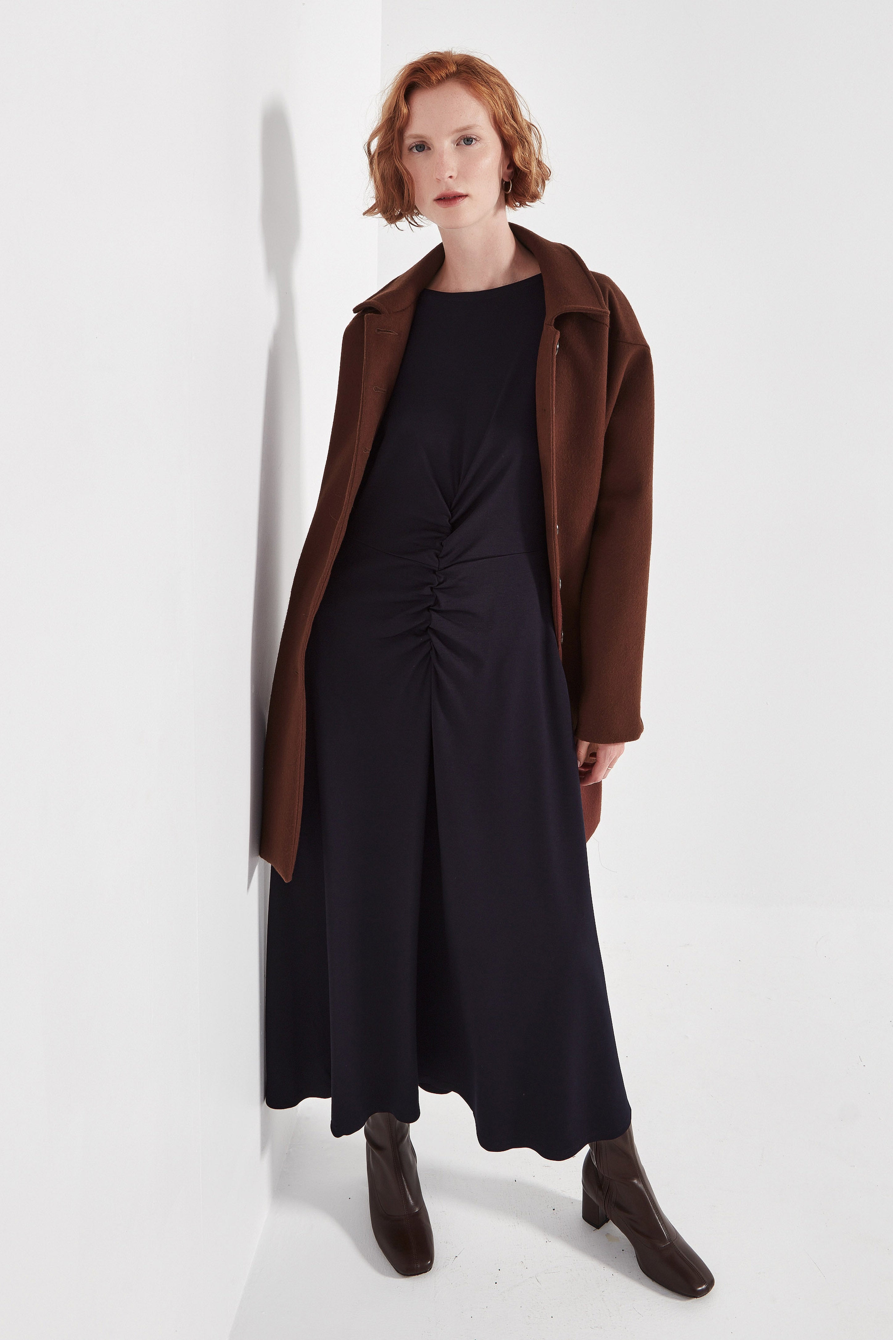 The Long Sleeve Capri Dress in French Navy