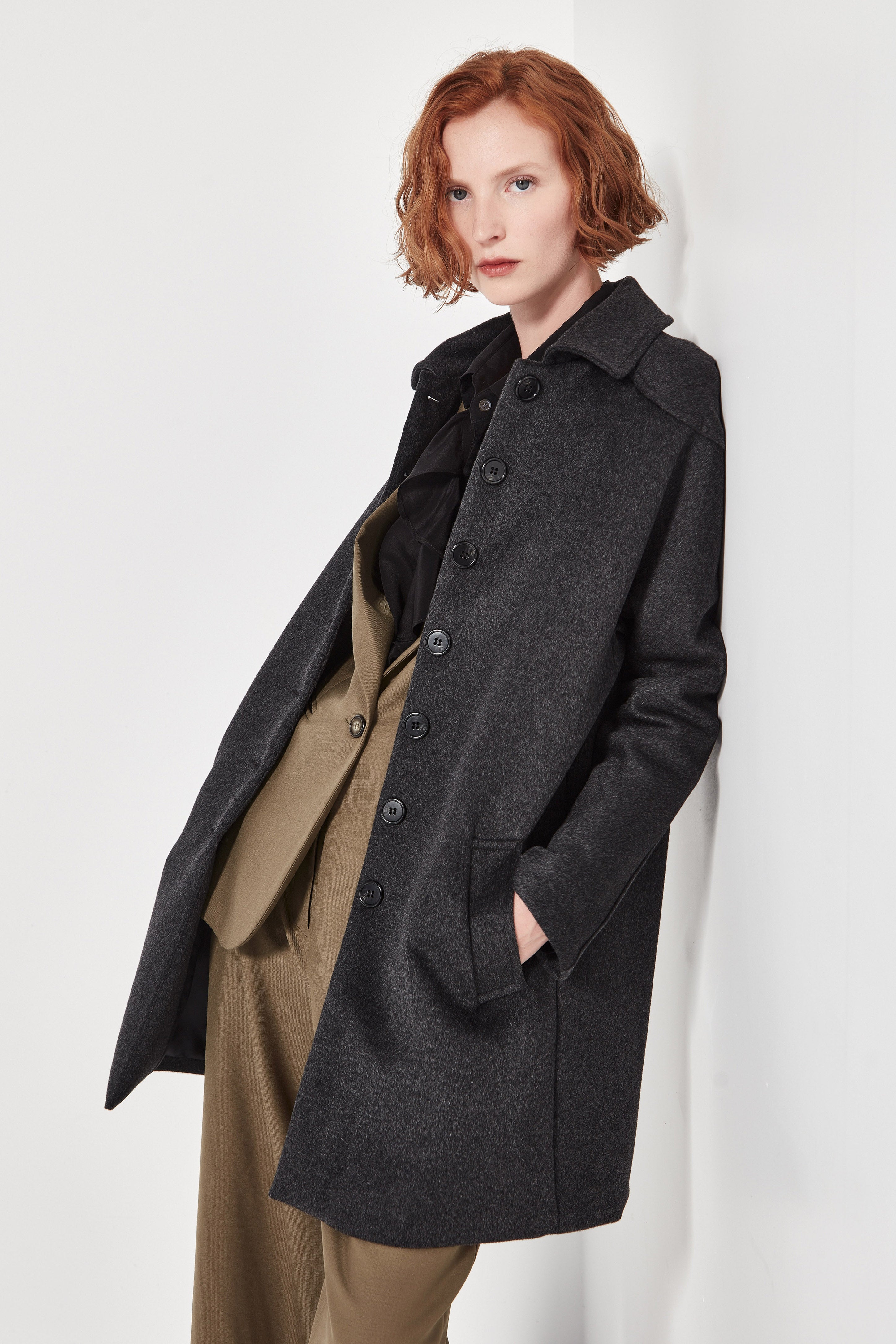 The Pallenburg Coat in Charcoal