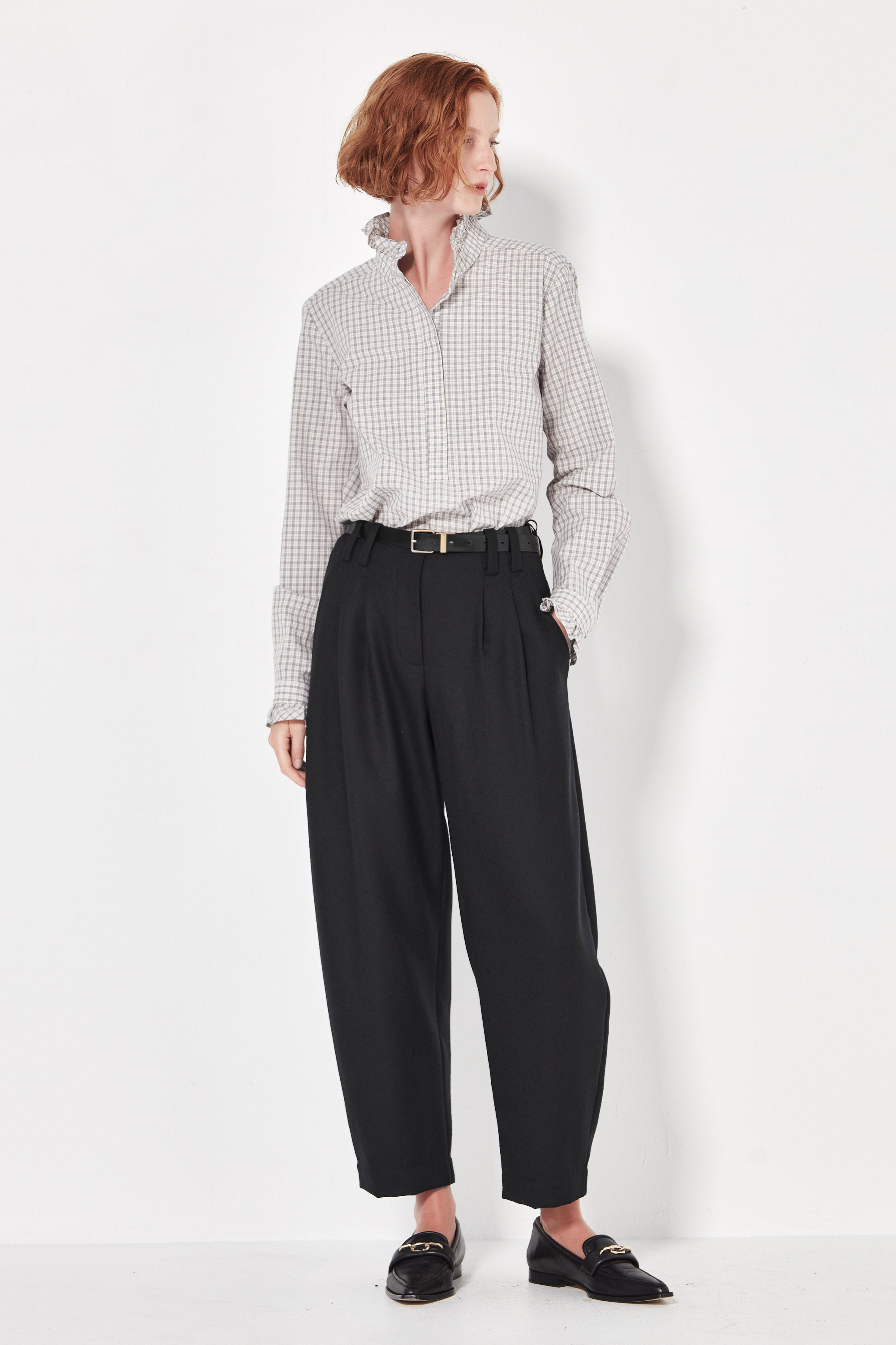 The Byron Blouse in Natural Check