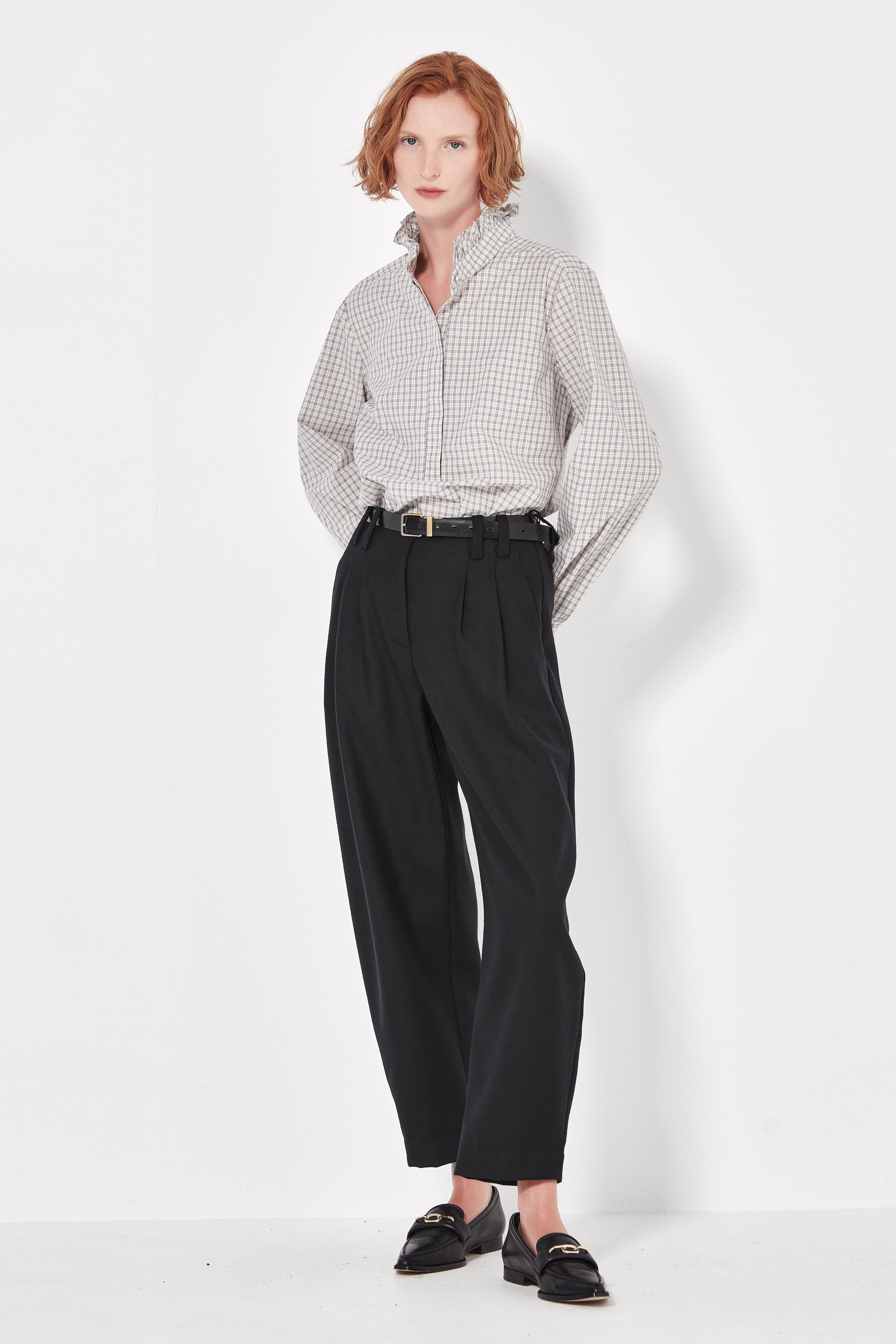 The Byron Blouse in Natural Check