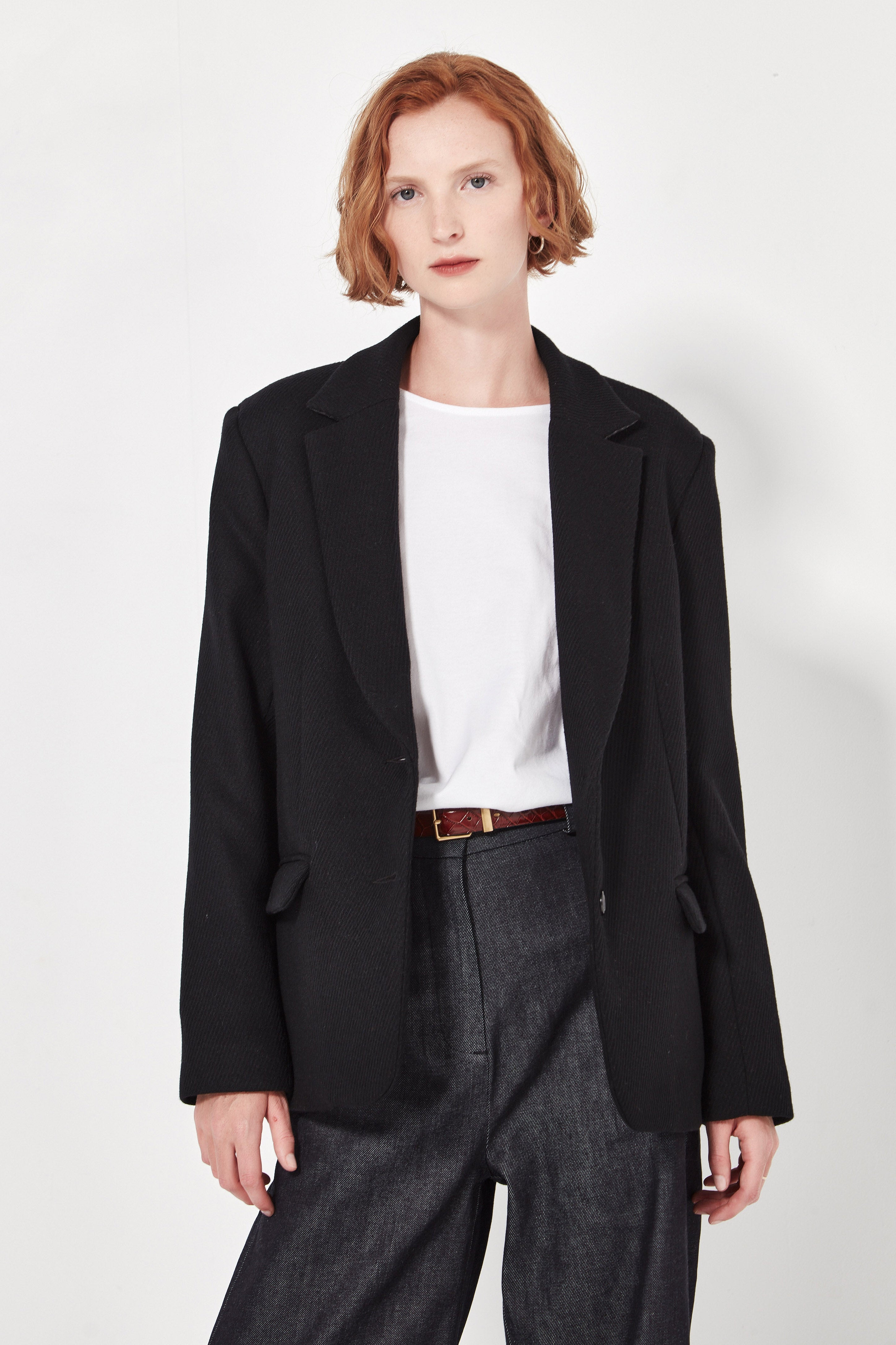 The Alida Jacket in Black Cavalry Twill