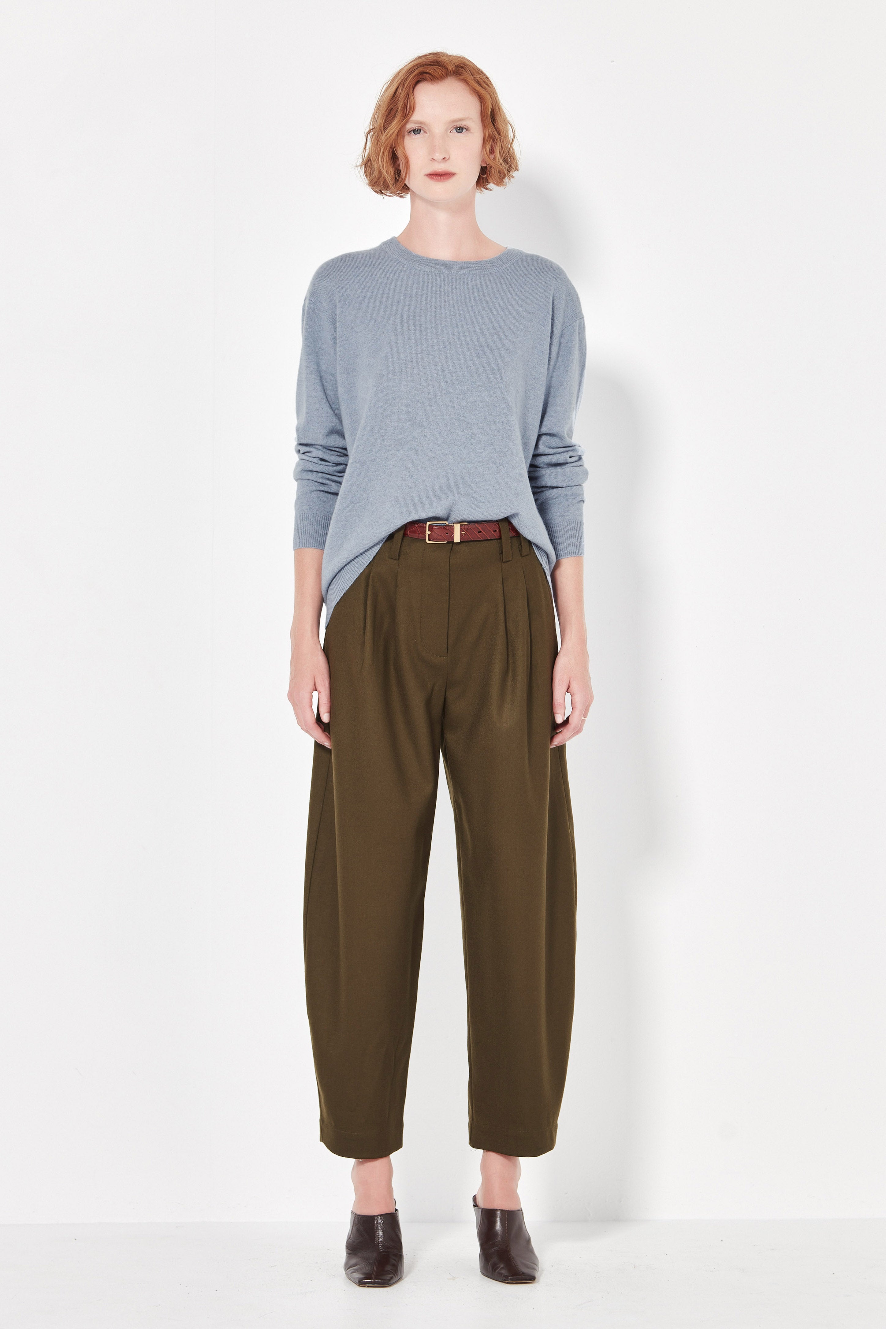 The Cashmere Crew in Soft Denim Melange
