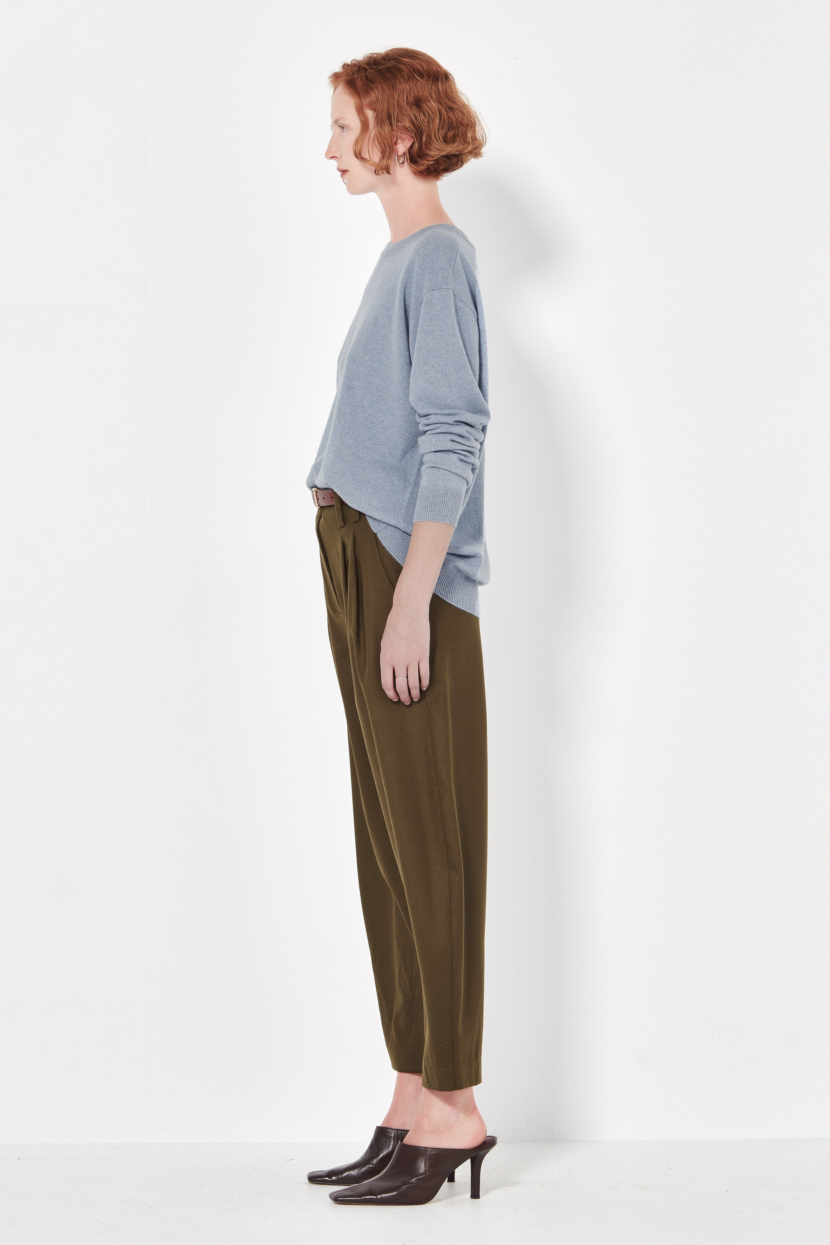 The Cashmere Crew in Soft Denim Melange