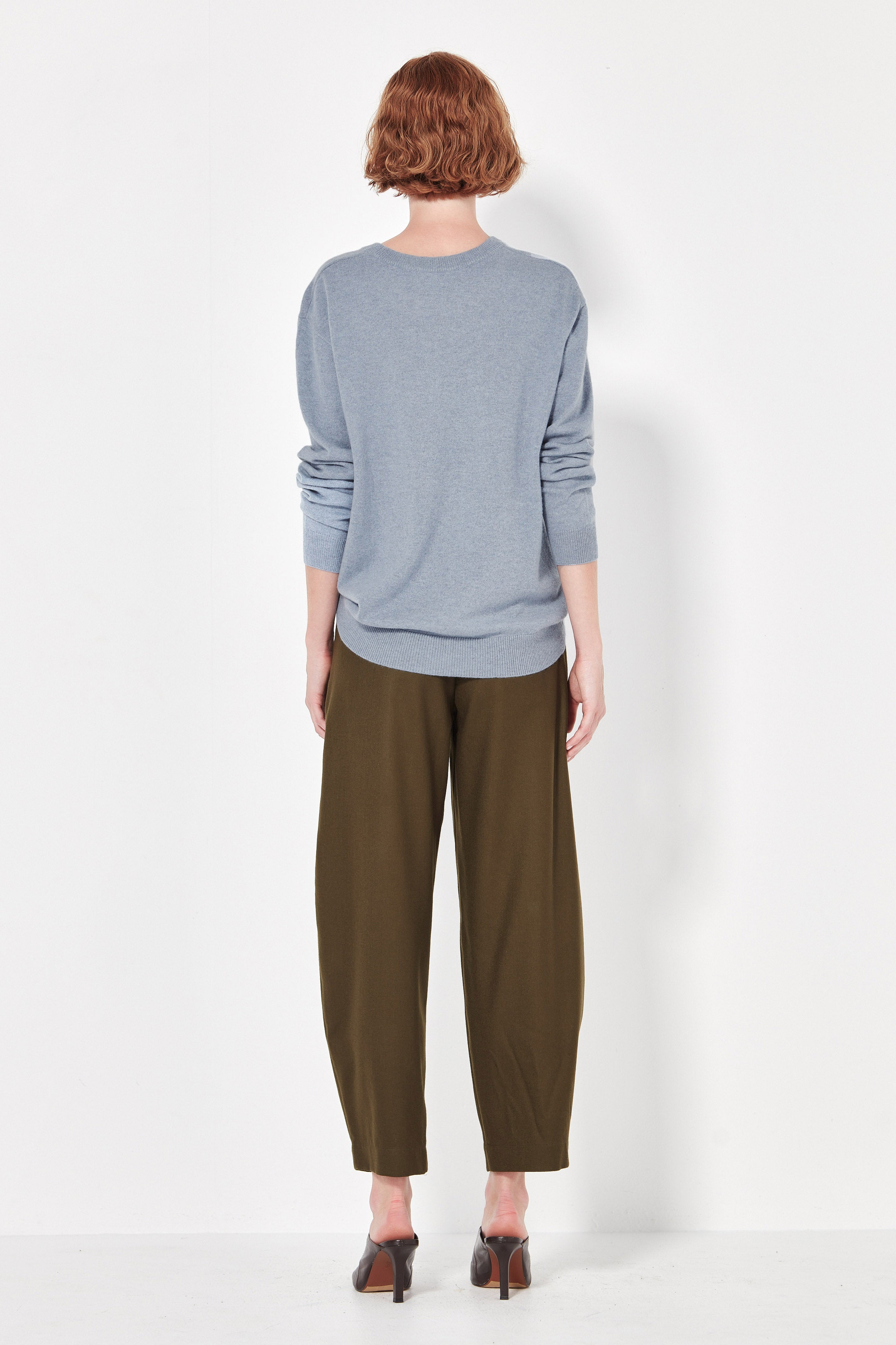 The Cashmere Crew in Soft Denim Melange