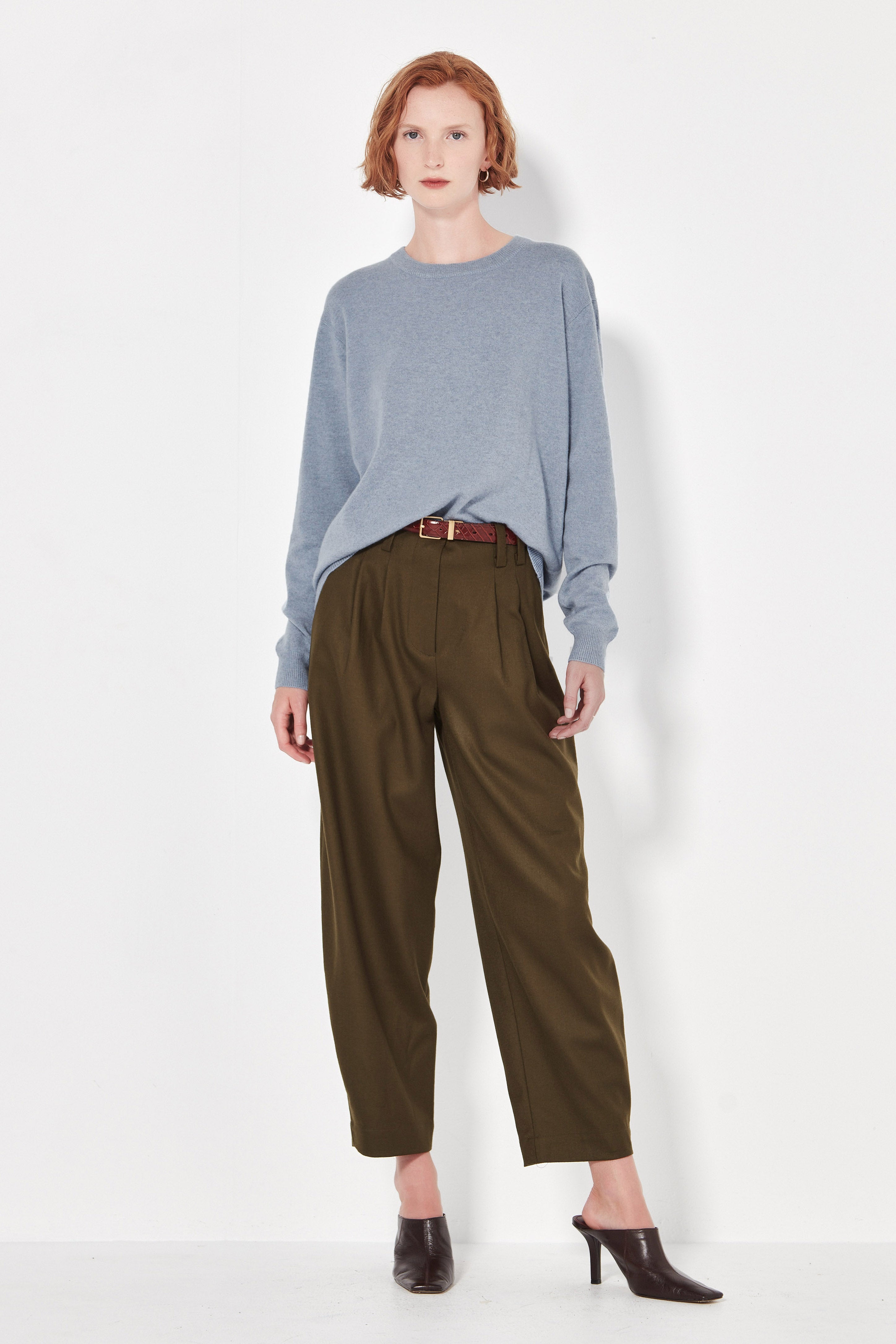 The Cashmere Crew in Soft Denim Melange