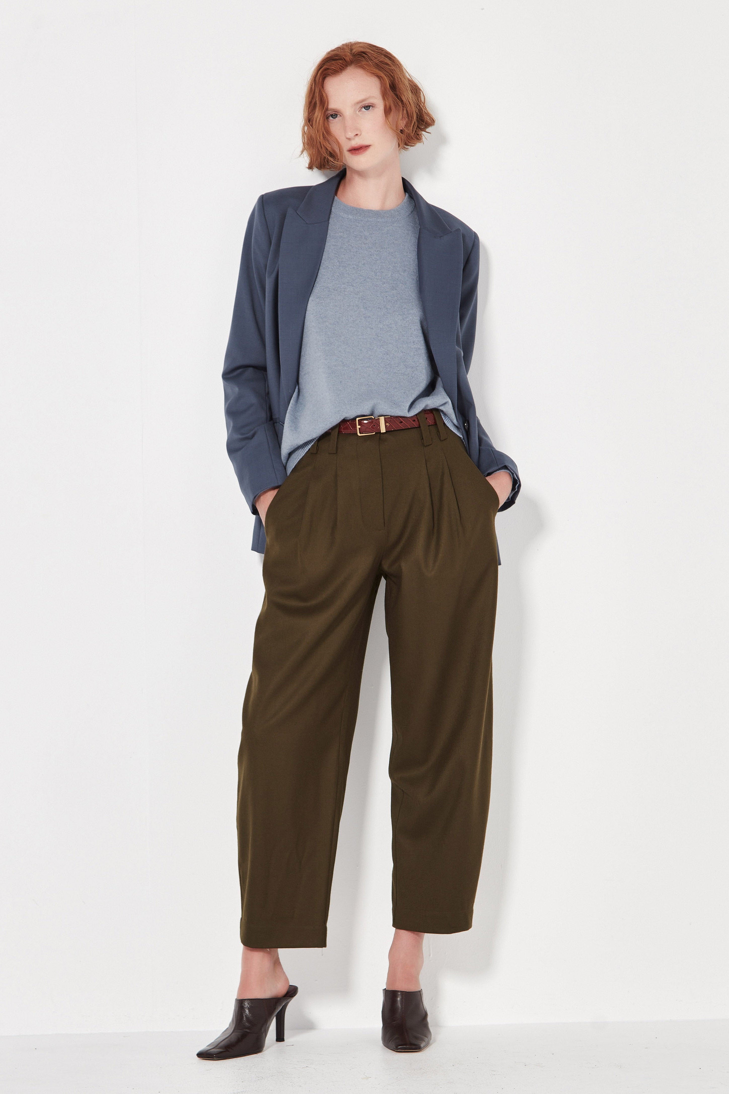 The Cashmere Crew in Soft Denim Melange