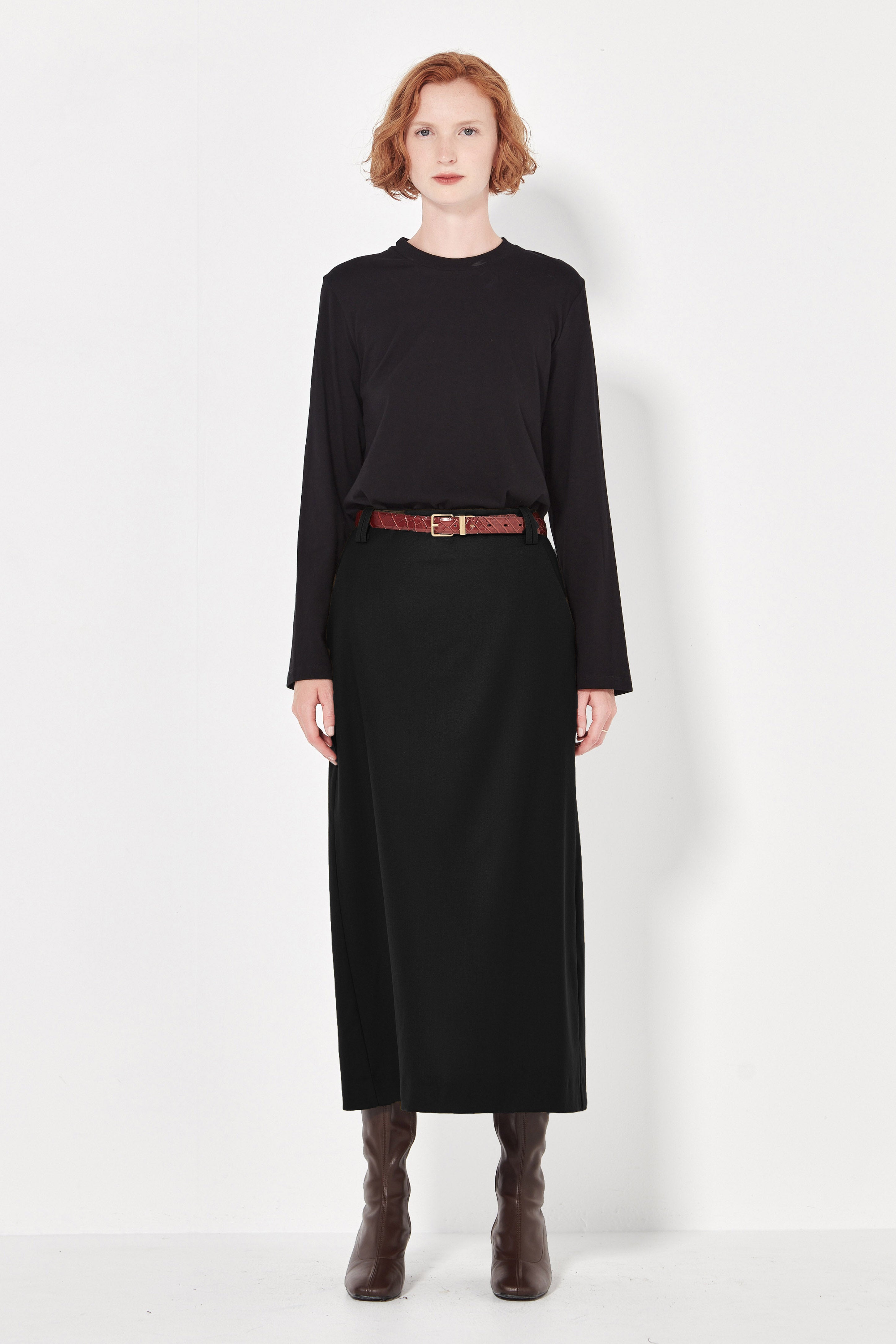 The Wool Palermo Skirt in Black