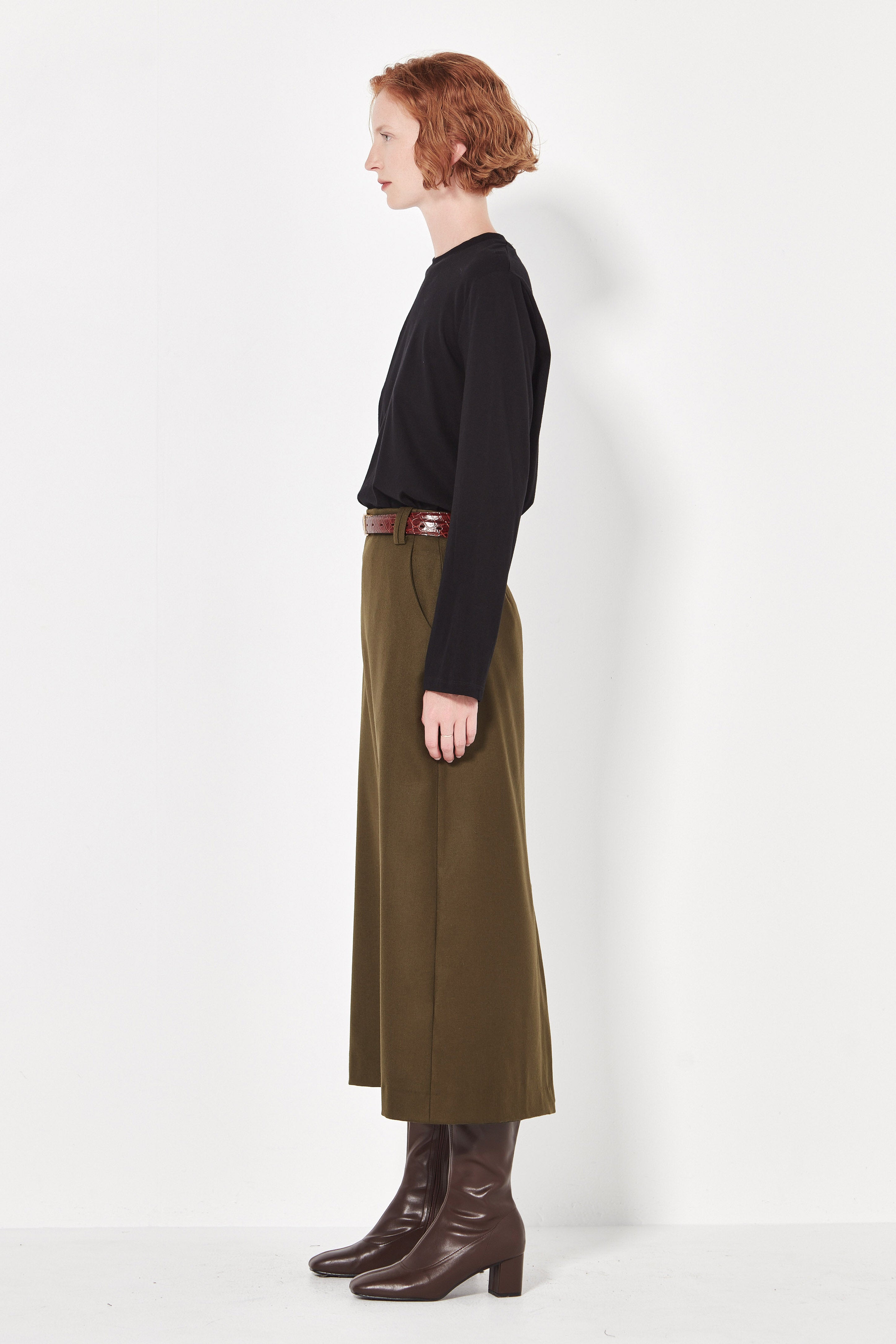 The Wool Palermo Skirt in Forest