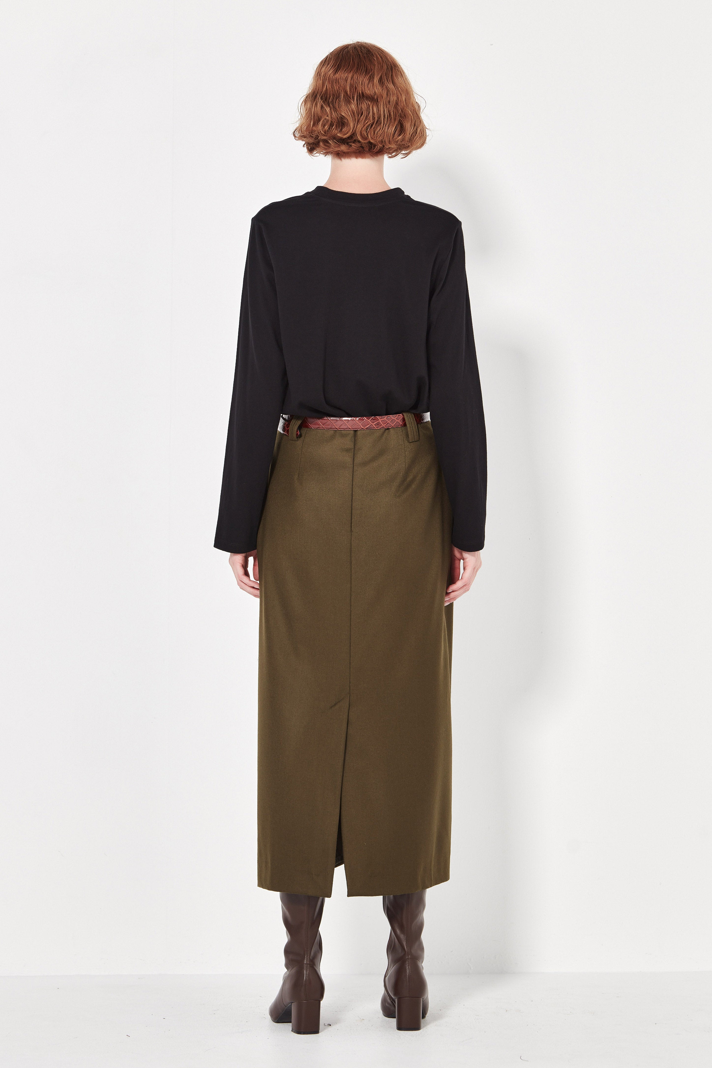 The Wool Palermo Skirt in Forest