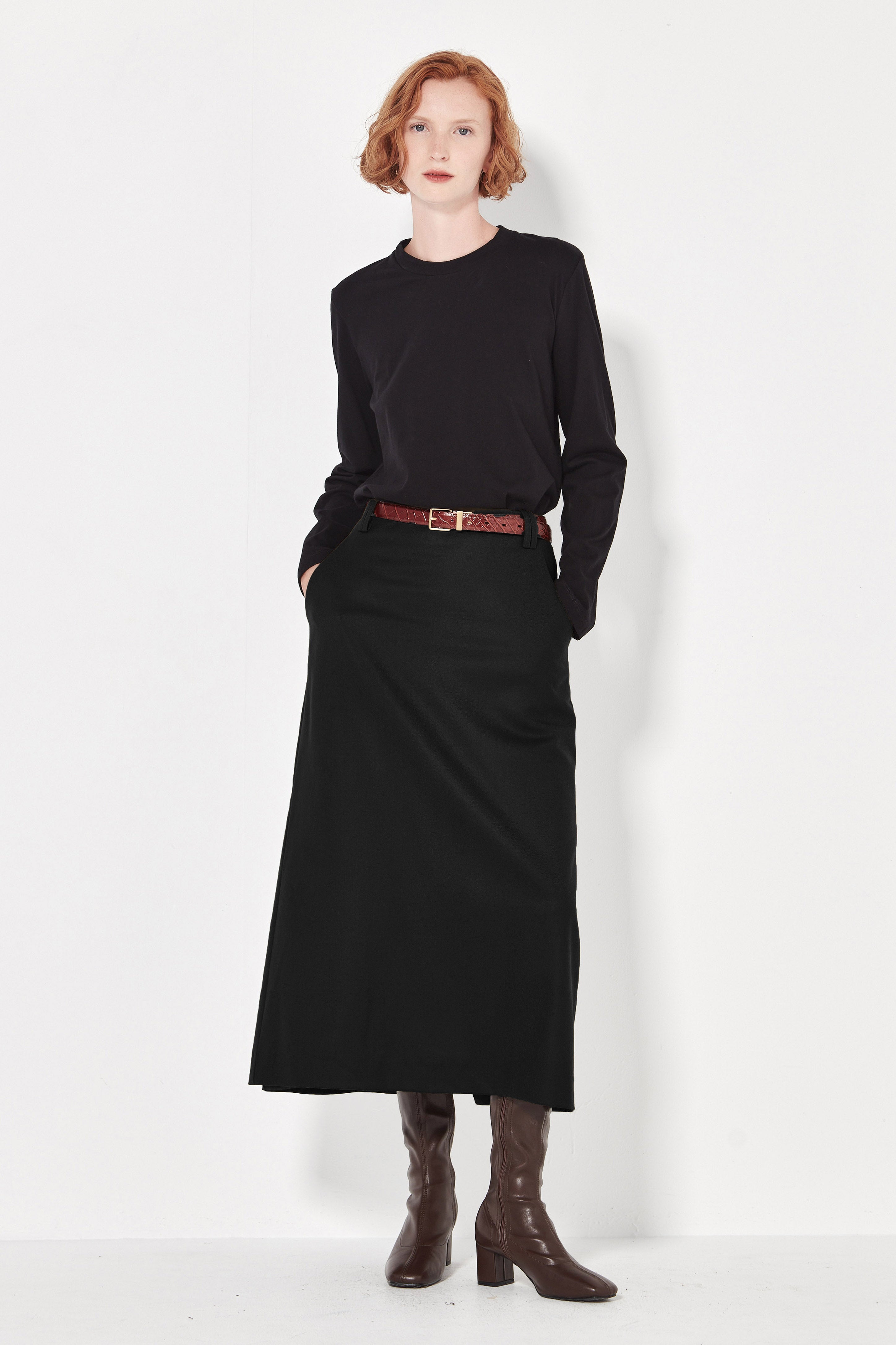 The Wool Palermo Skirt in Black