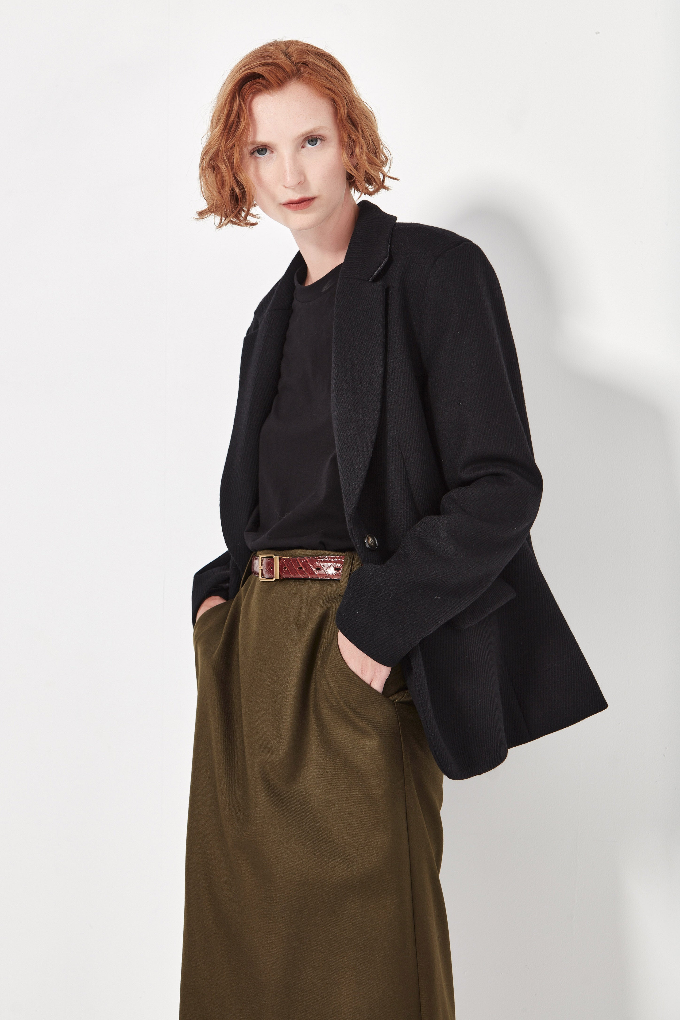 The Alida Jacket in Black Cavalry Twill