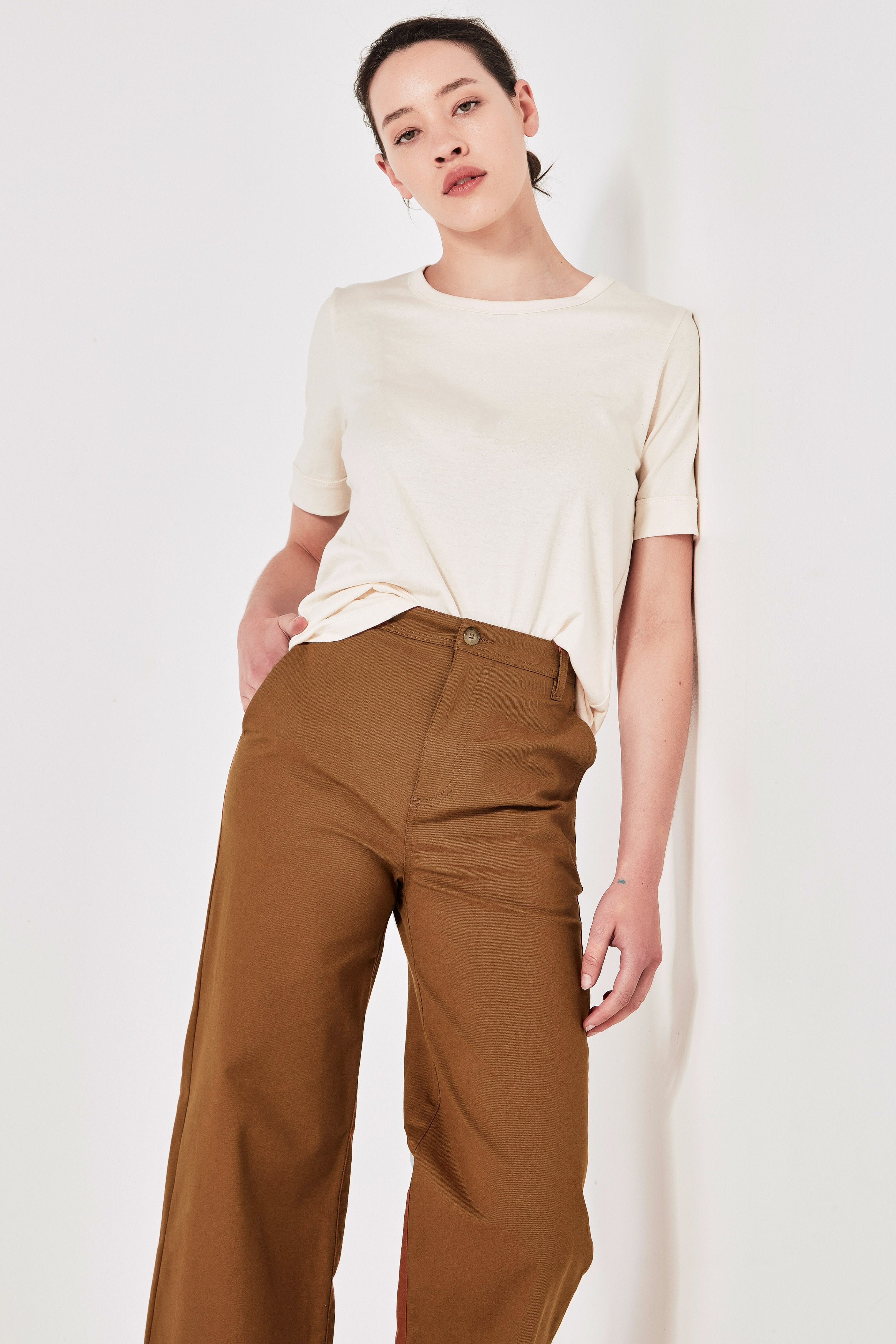 The Column Tee in Organic Natural
