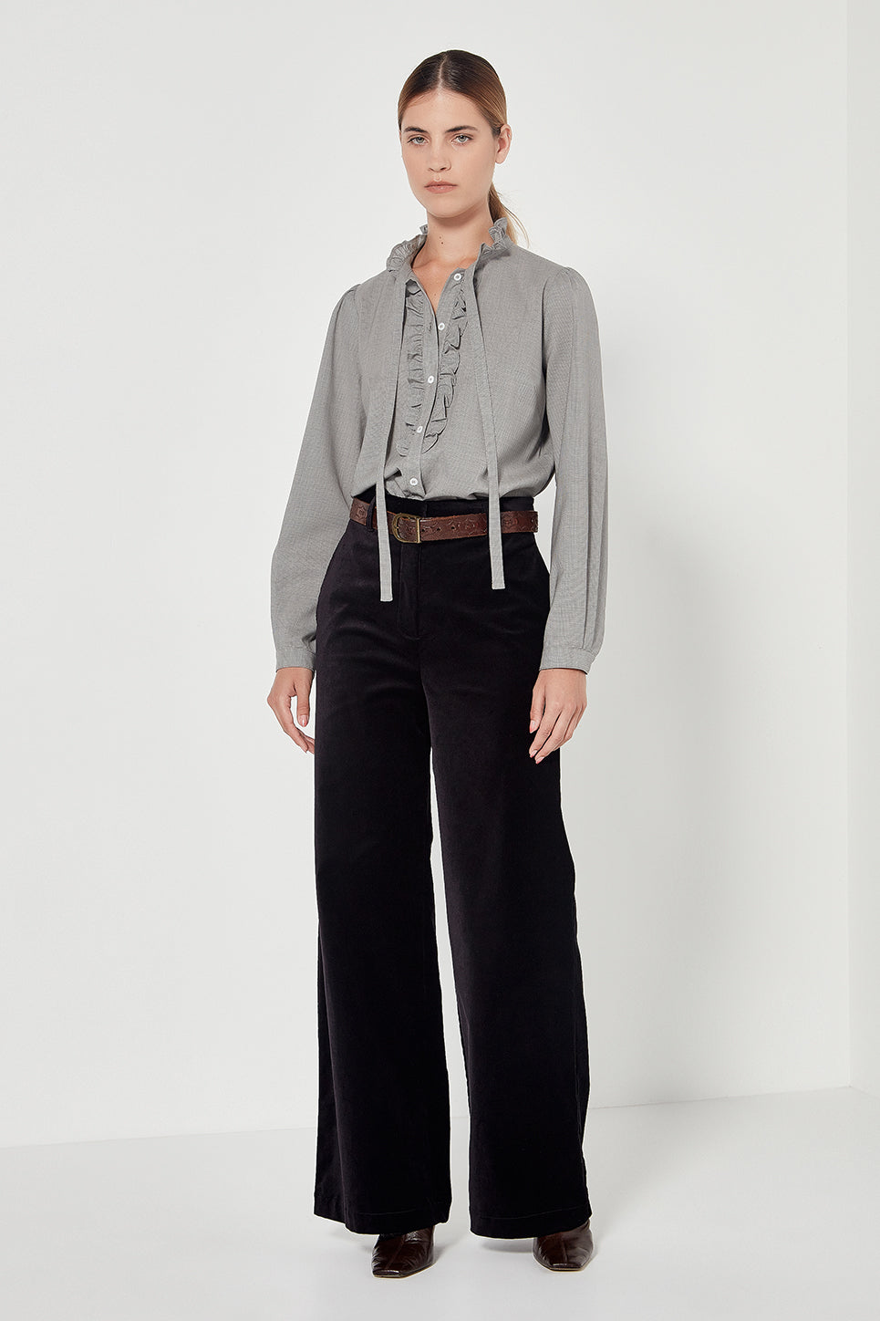 The Joplin Trouser in Black Velvet