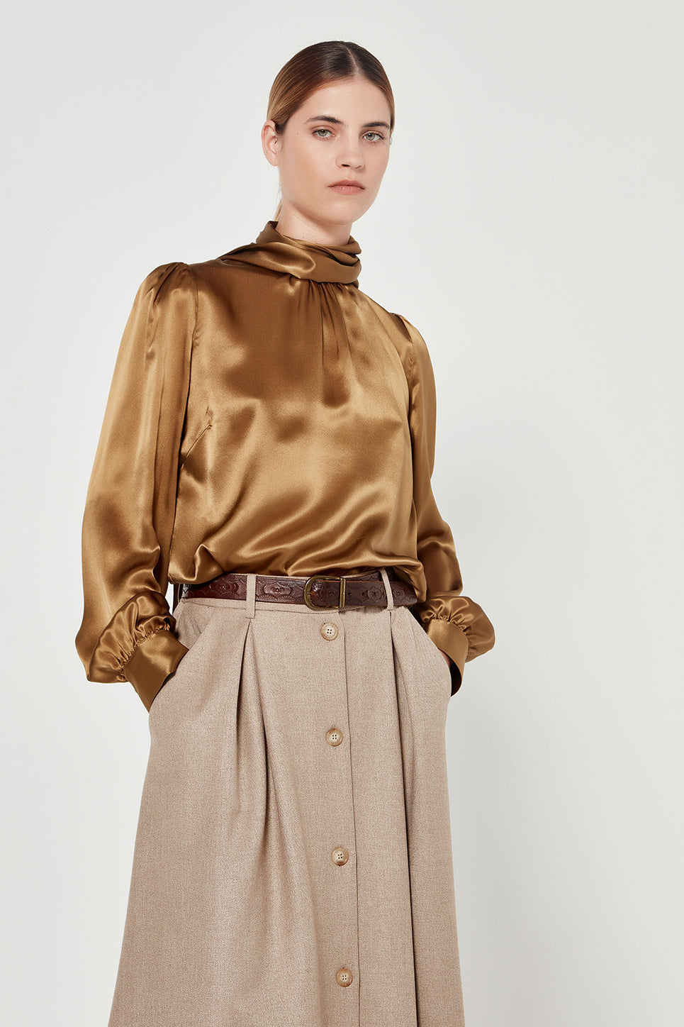 The Rafferty Skirt in Biscuit Melange
