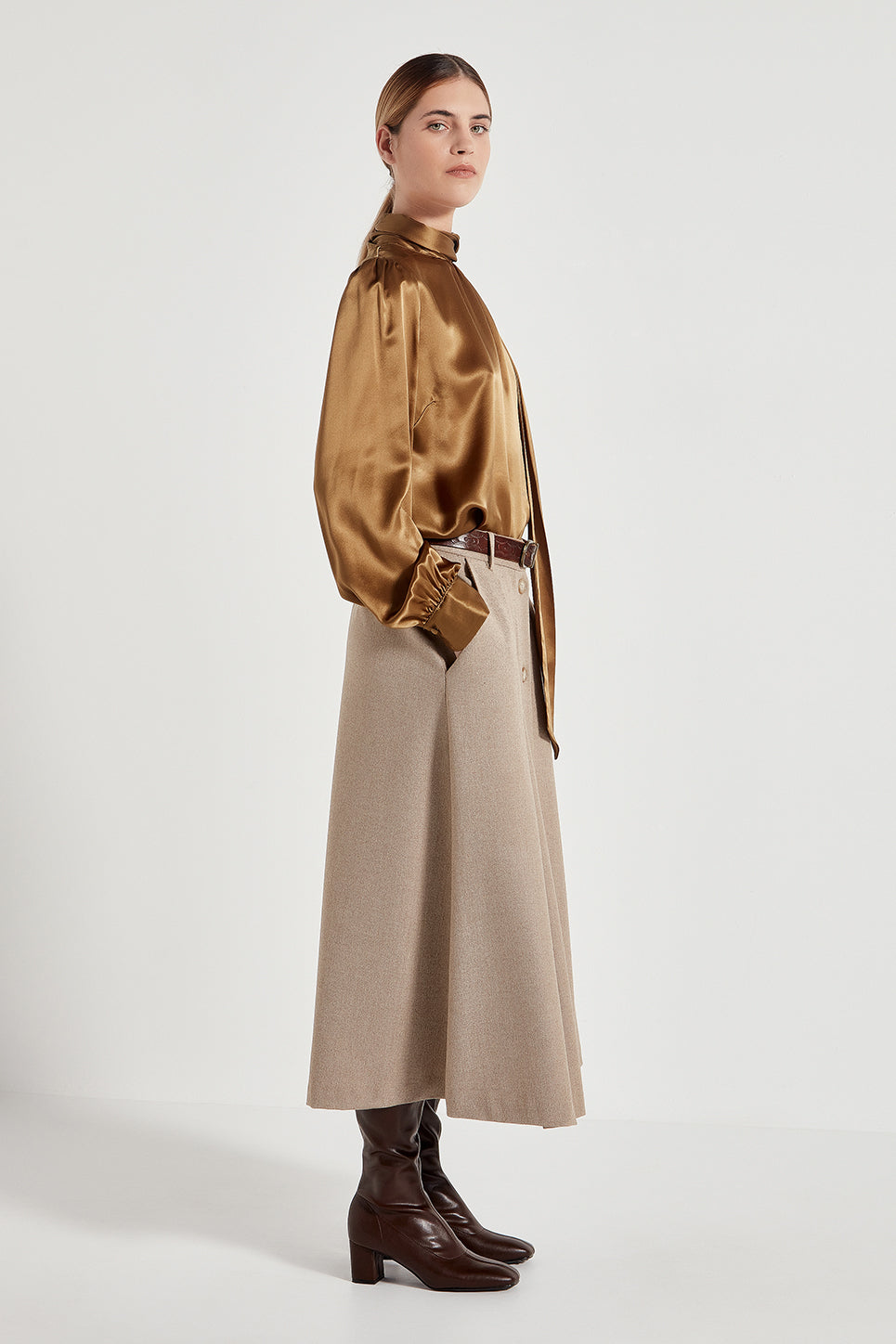 The Rafferty Skirt in Biscuit Melange