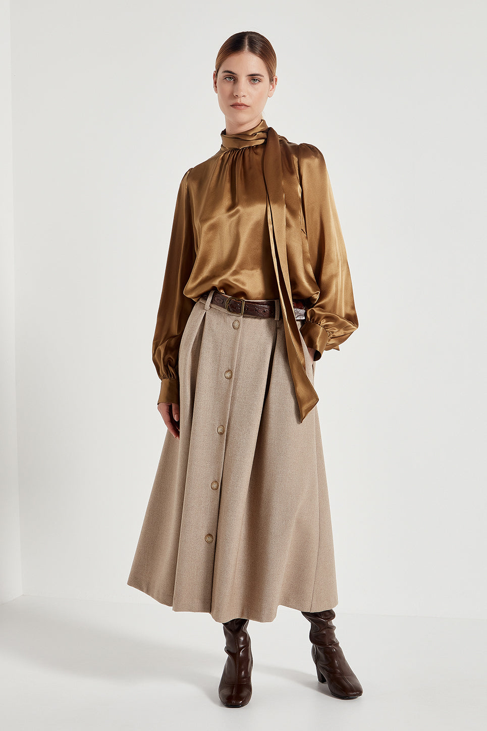 The Rafferty Skirt in Biscuit Melange