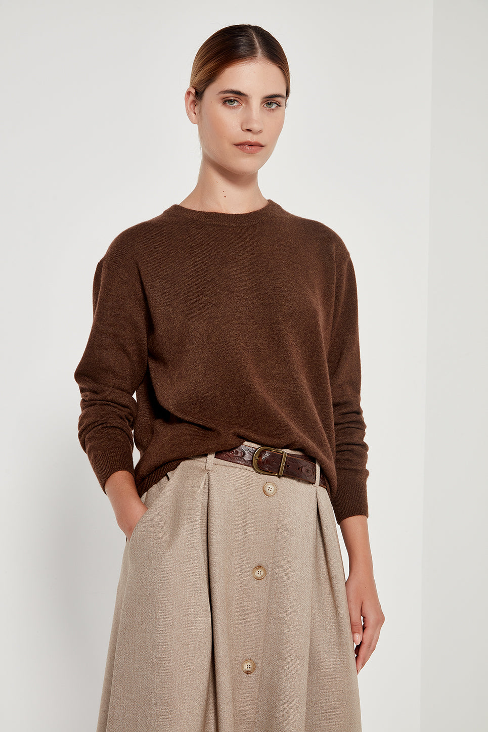 The Rafferty Skirt in Biscuit Melange