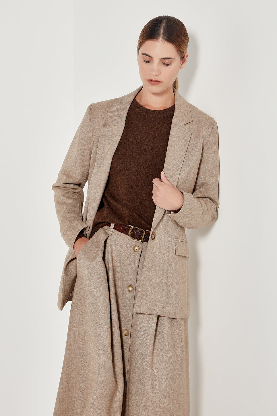 The Rafferty Skirt in Biscuit Melange