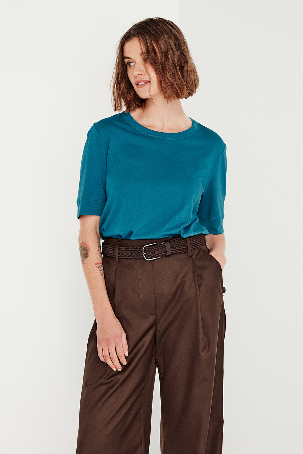 The Column Tee in Cerulean Blue