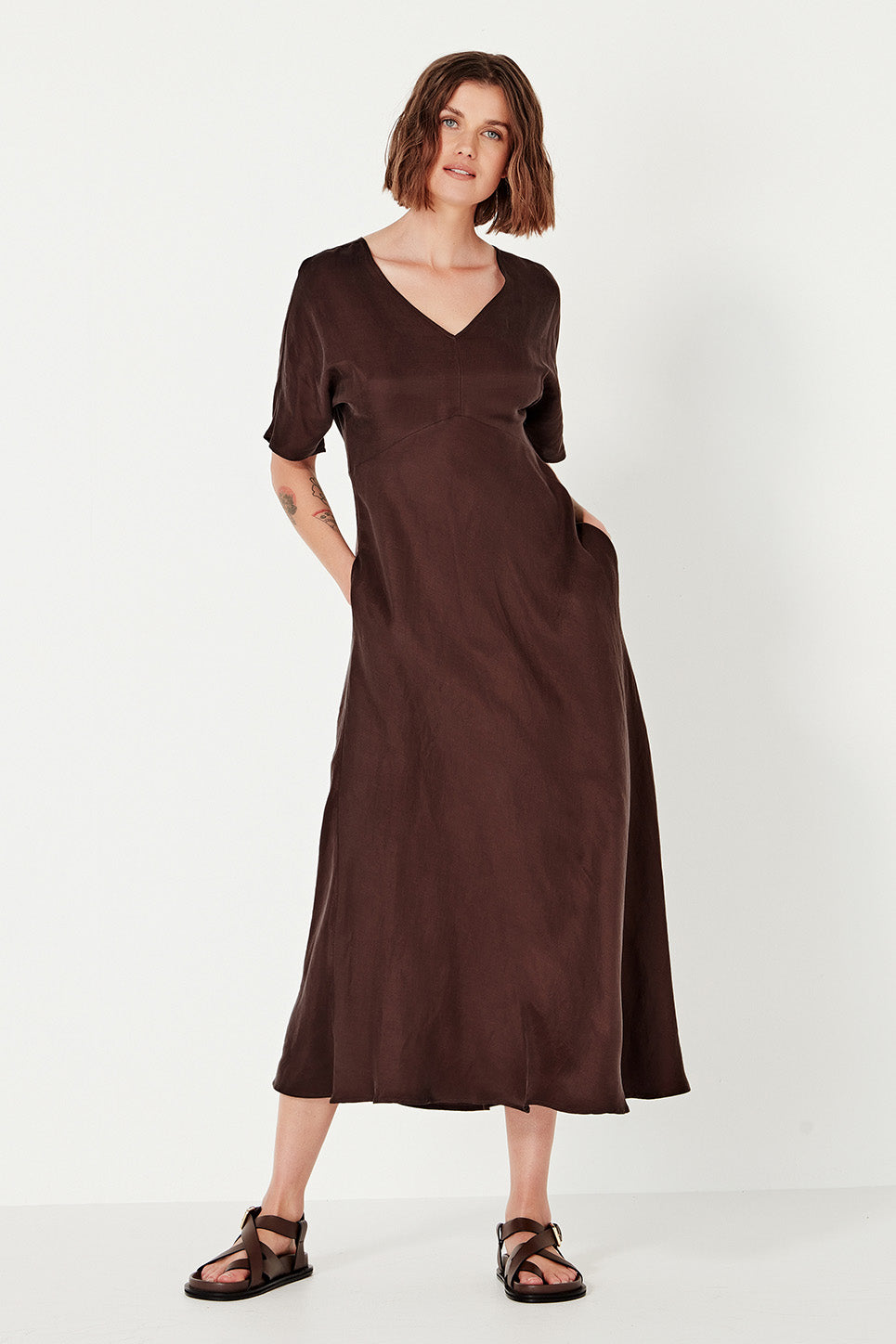 Evie Dress in Cocoa