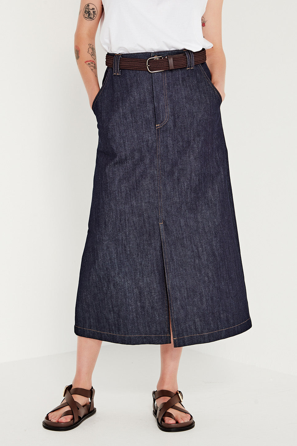 The Dryden Skirt in Indigo Denim