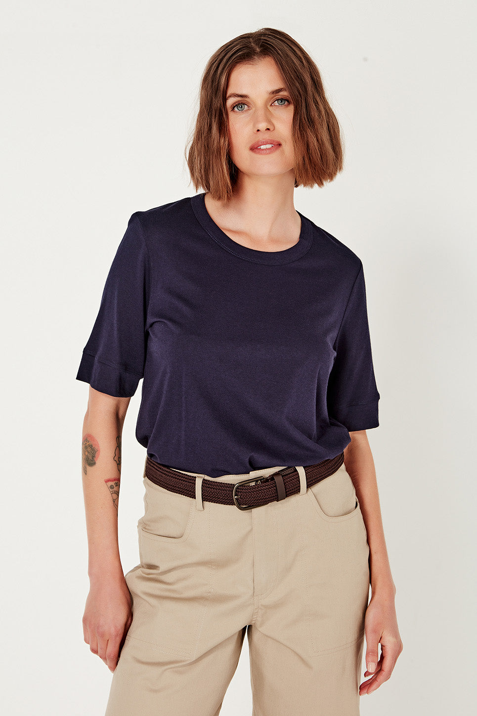 The Column Tee in French Navy
