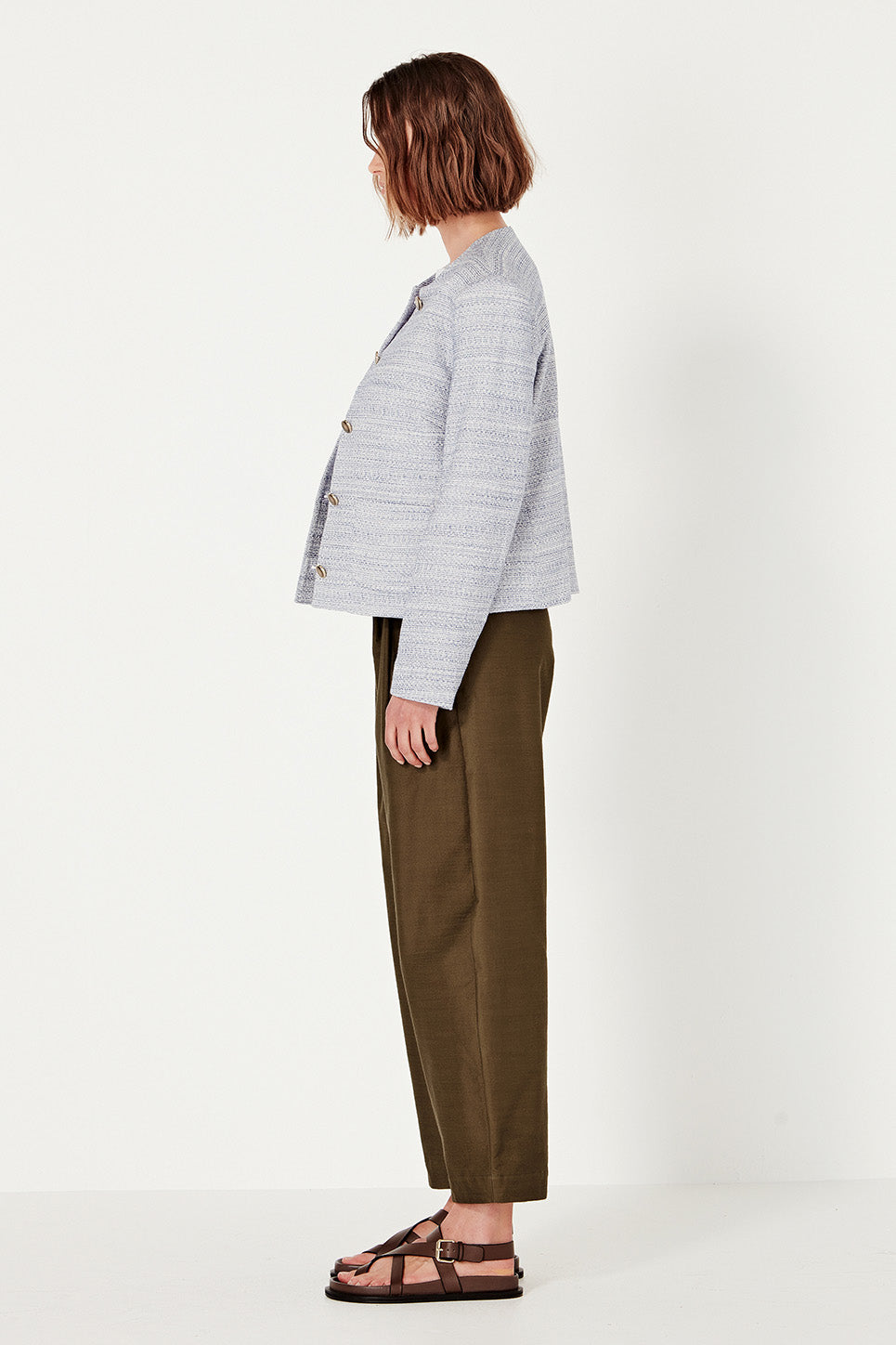 The Gabrielle Jacket in Chambray Blue