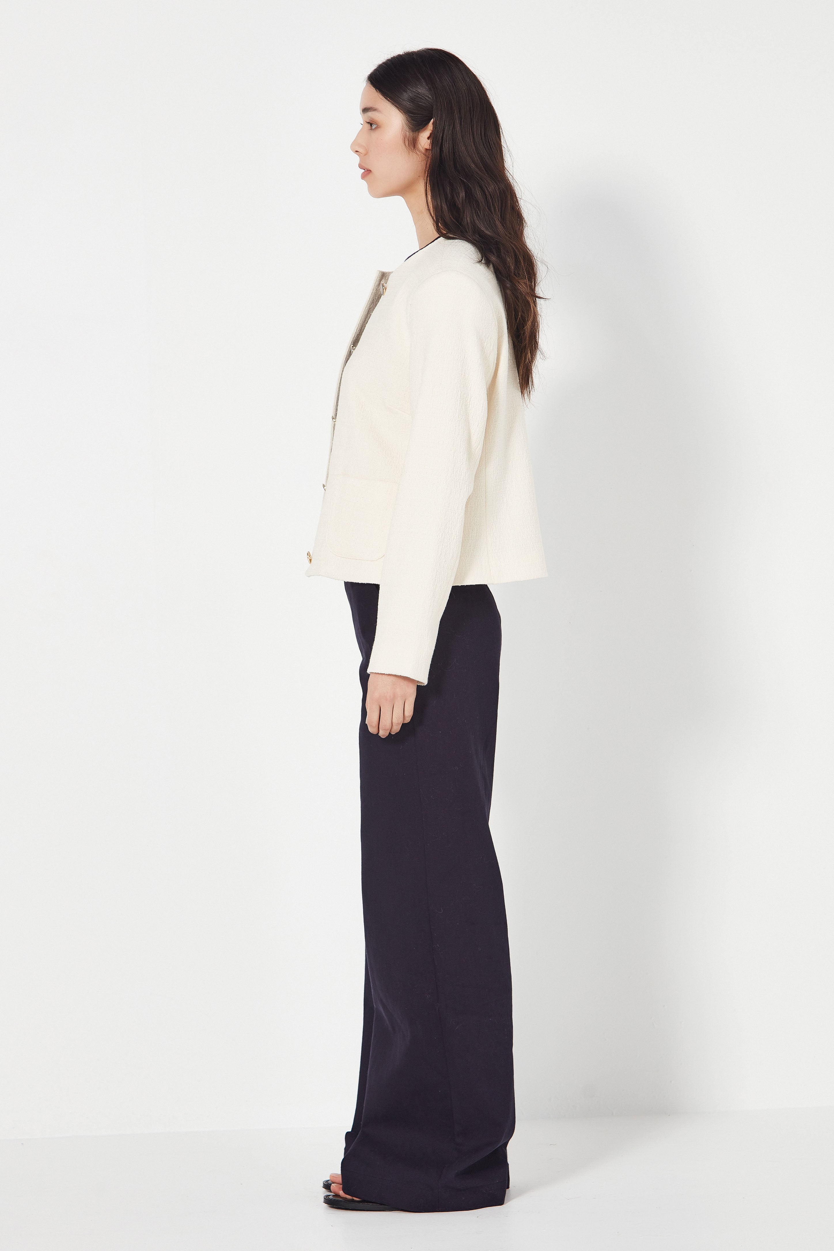 The Gabrielle Jacket in Ivory Boucle