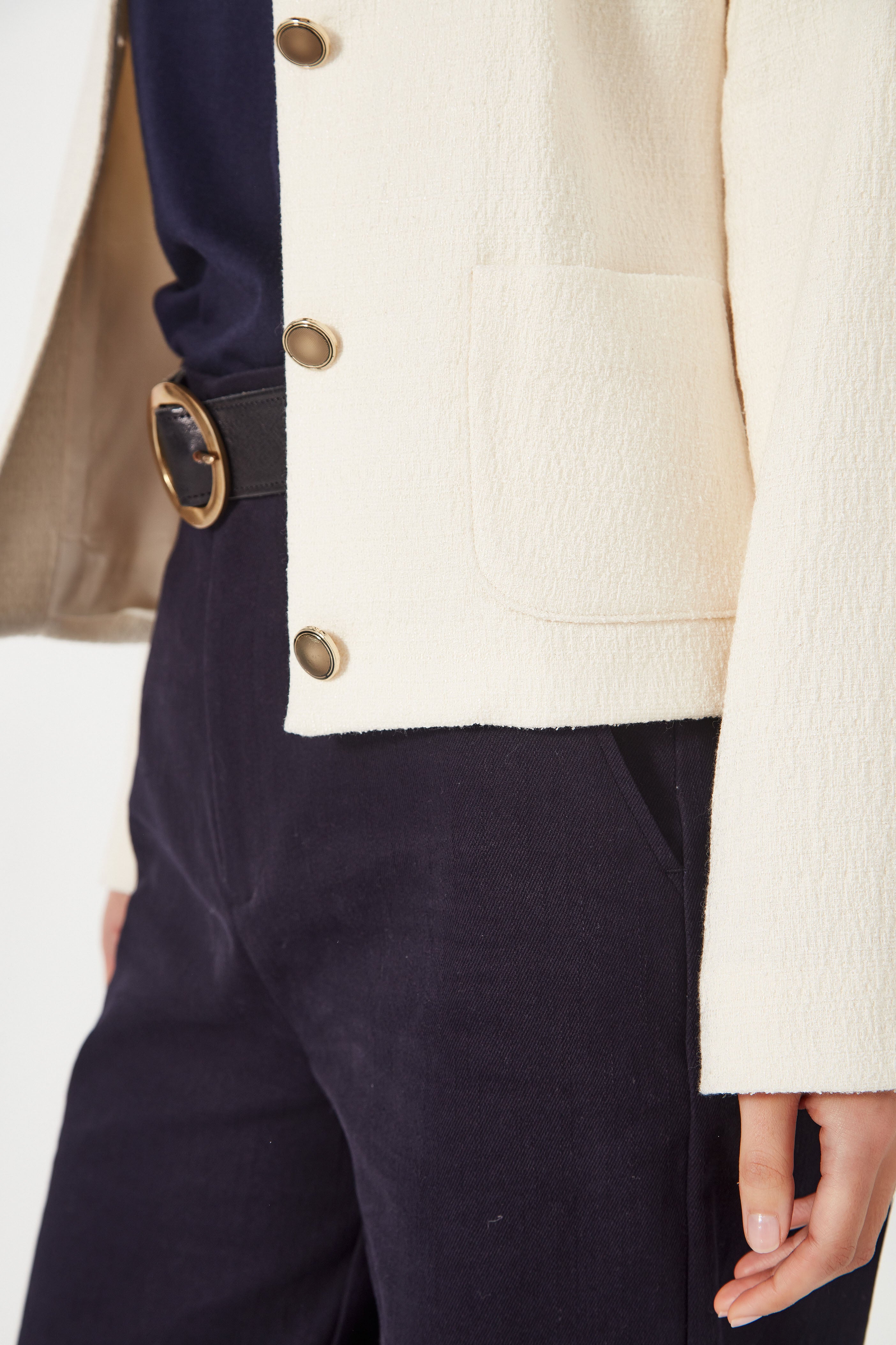 The Gabrielle Jacket in Ivory Boucle