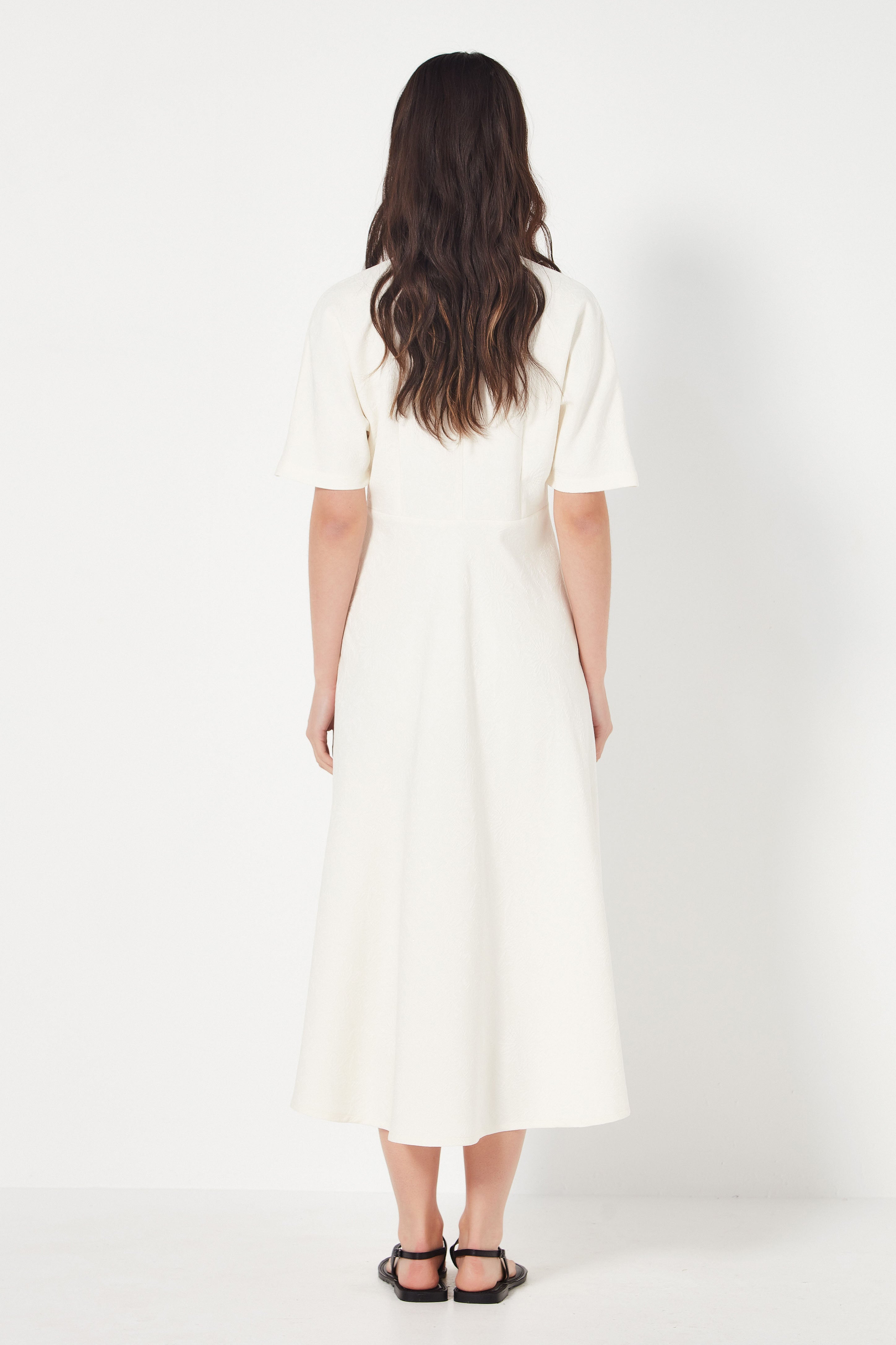 The Monaco Dress in Ivory Jacquard
