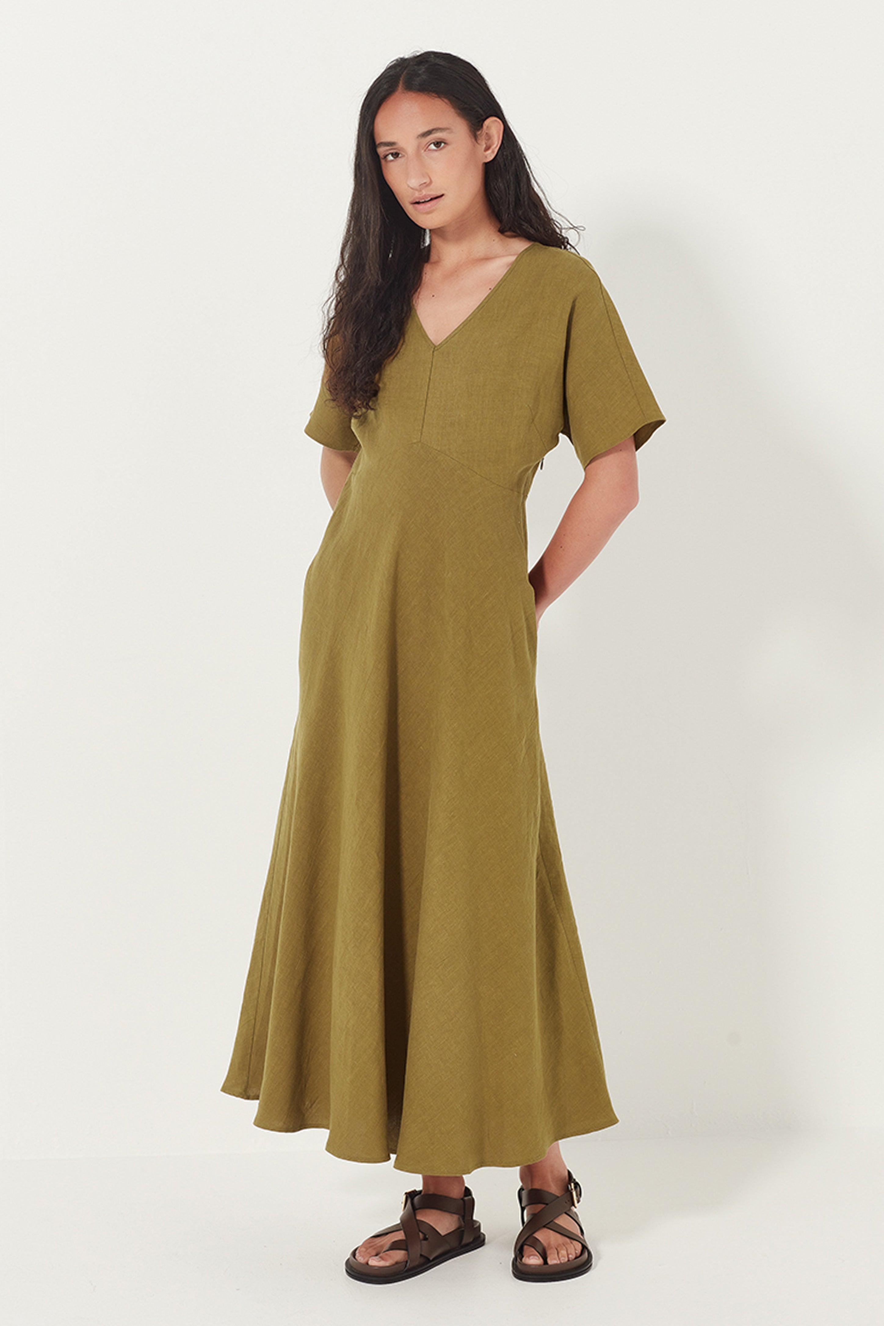 Evie Dress in Chartreuse
