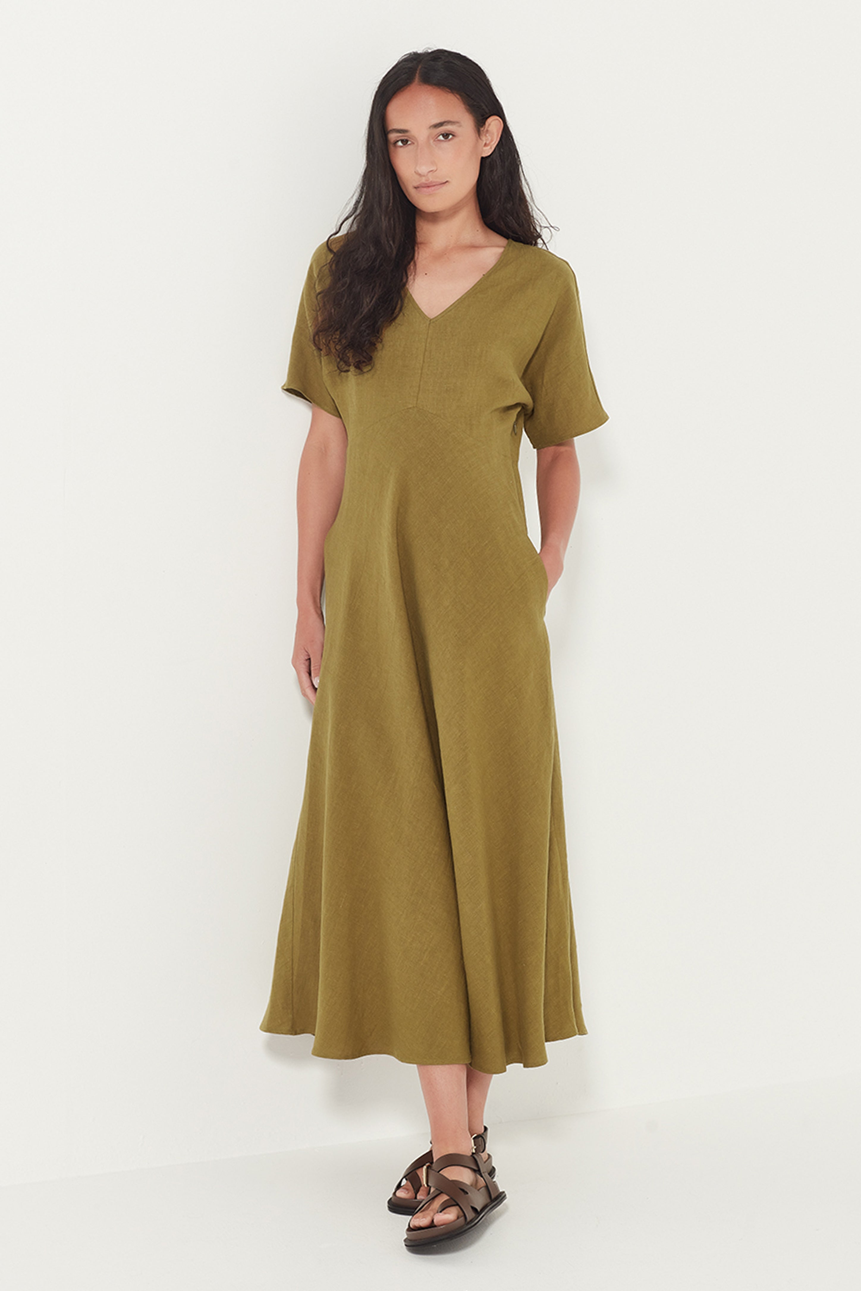 Evie Dress in Chartreuse