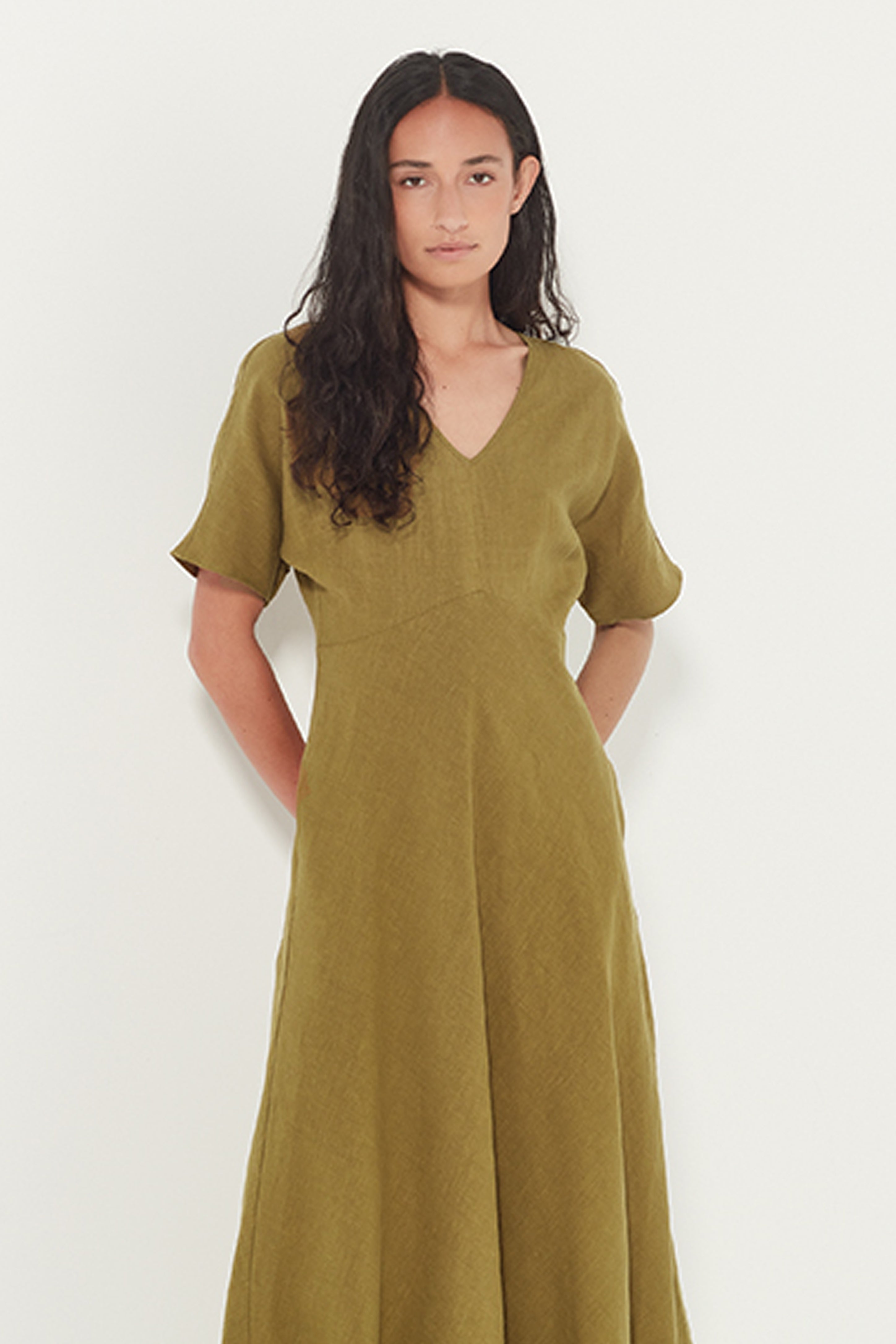 Evie Dress in Chartreuse