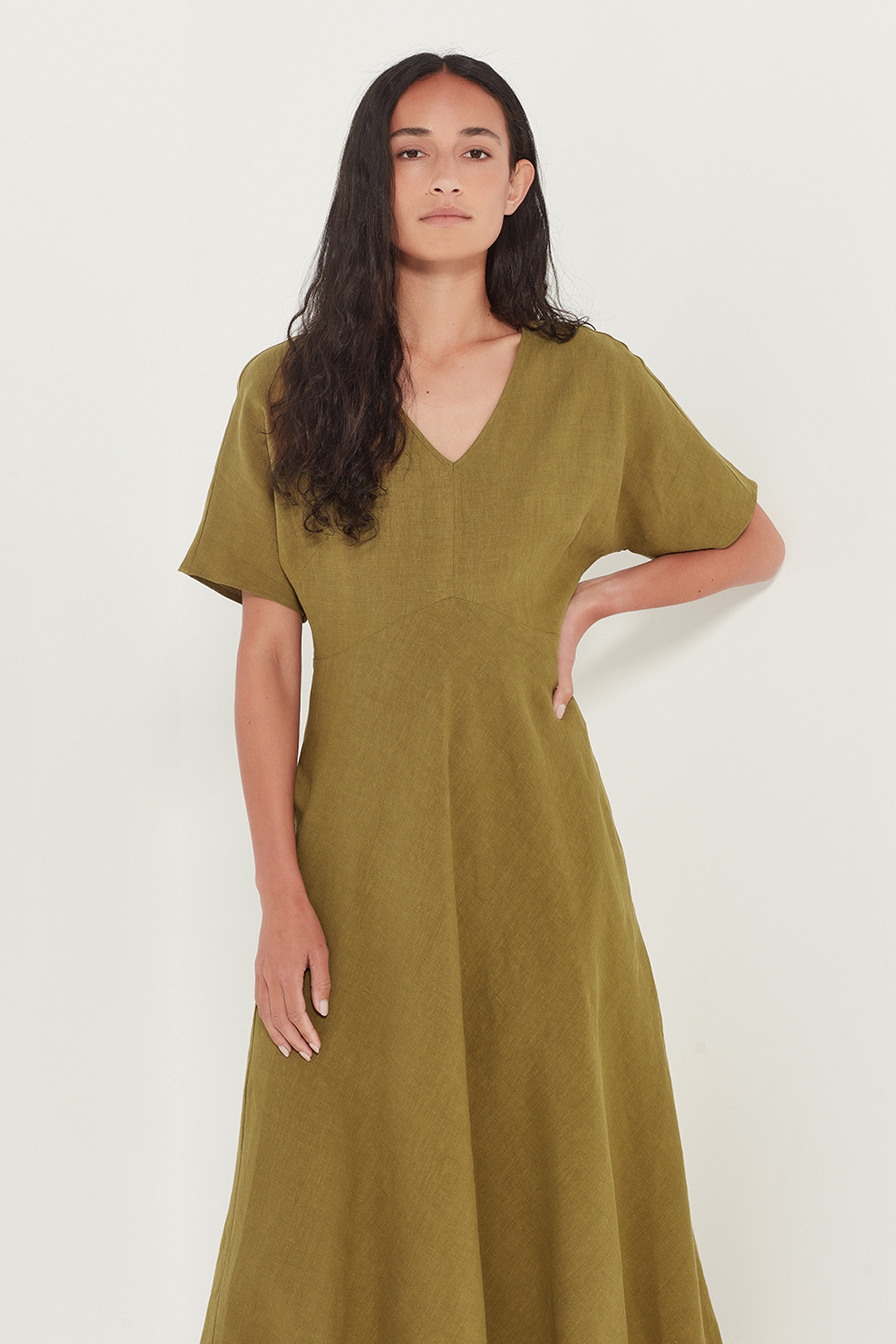 Evie Dress in Chartreuse
