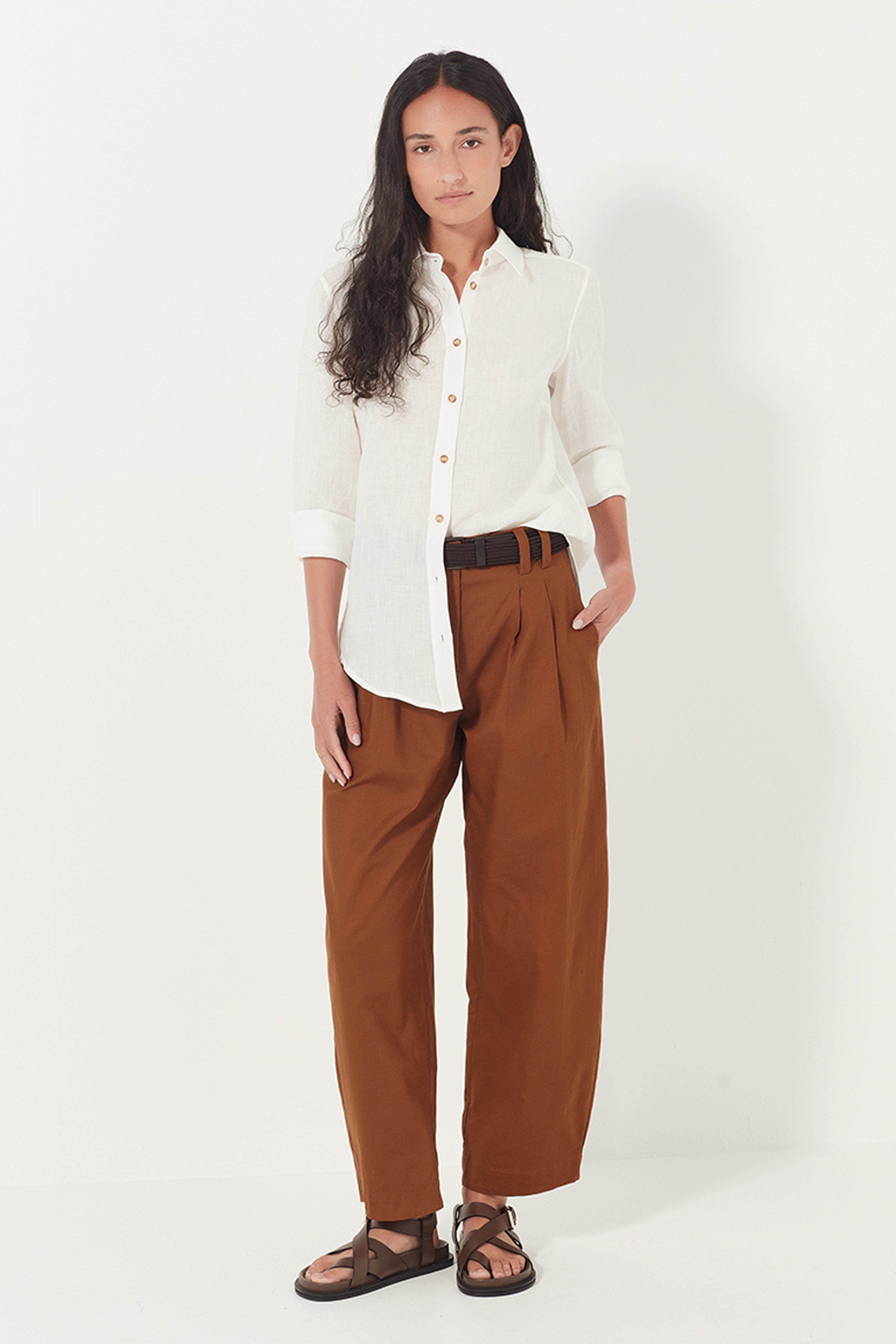 The Cairo Shirt in White Linen