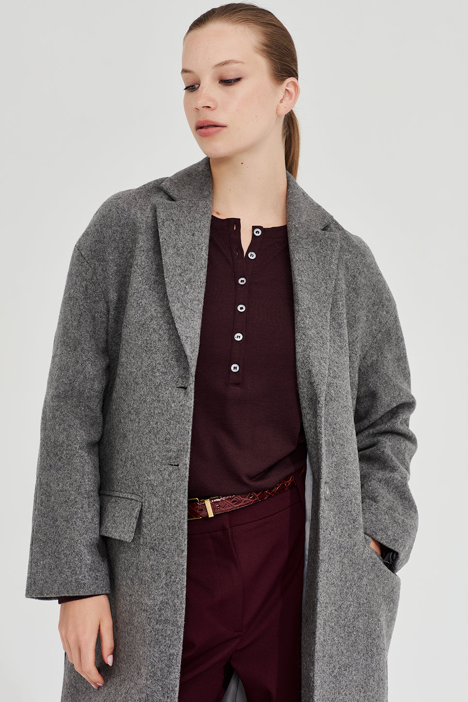 The Esther Coat in Grey Marle