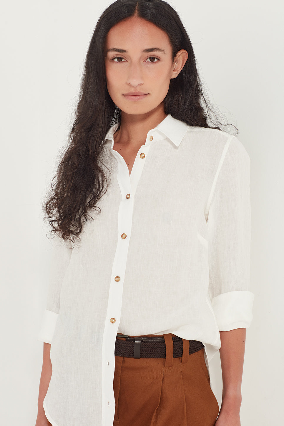 The Cairo Shirt in White Linen