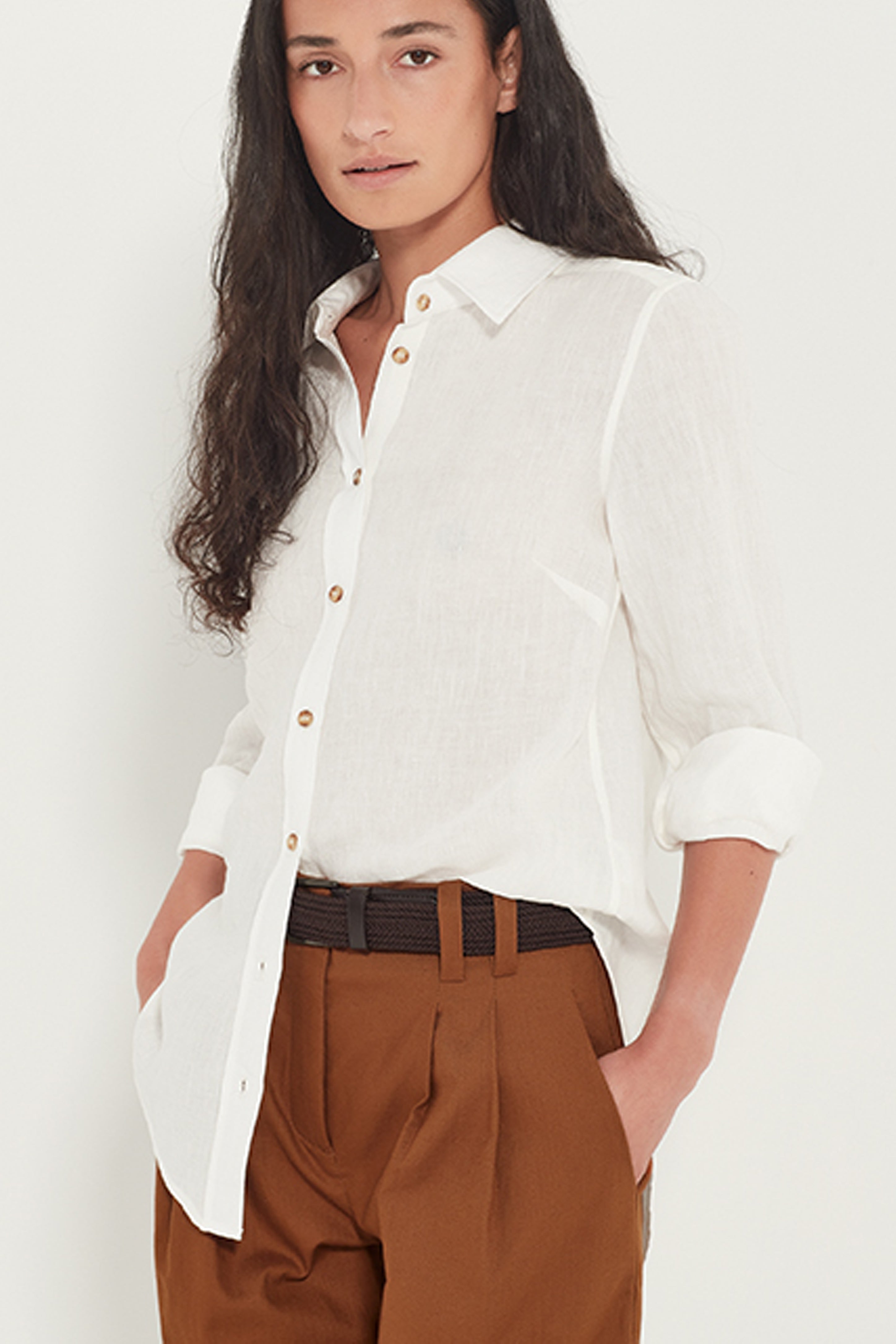 The Cairo Shirt in White Linen
