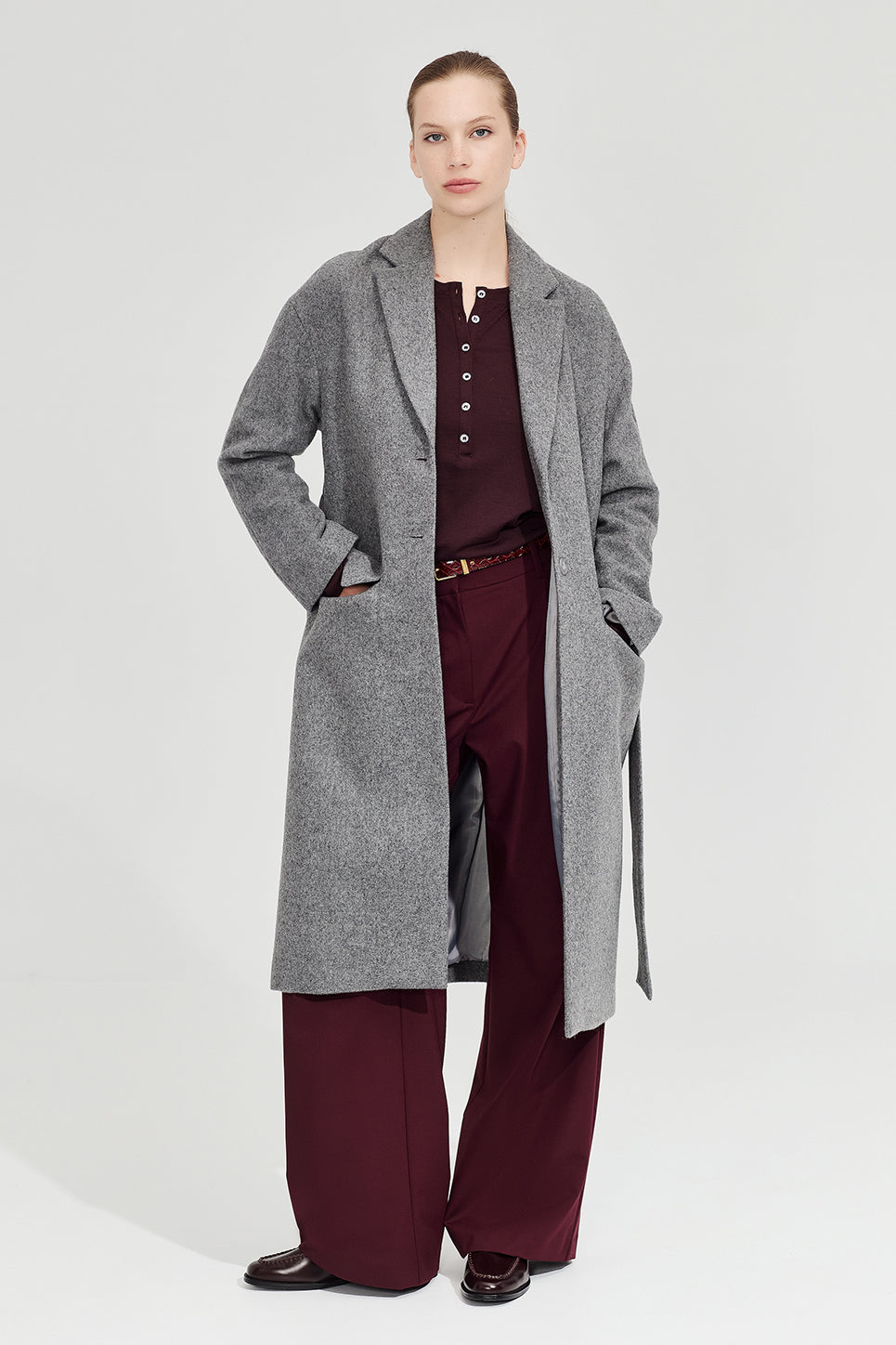 The Harris Henley in Plum